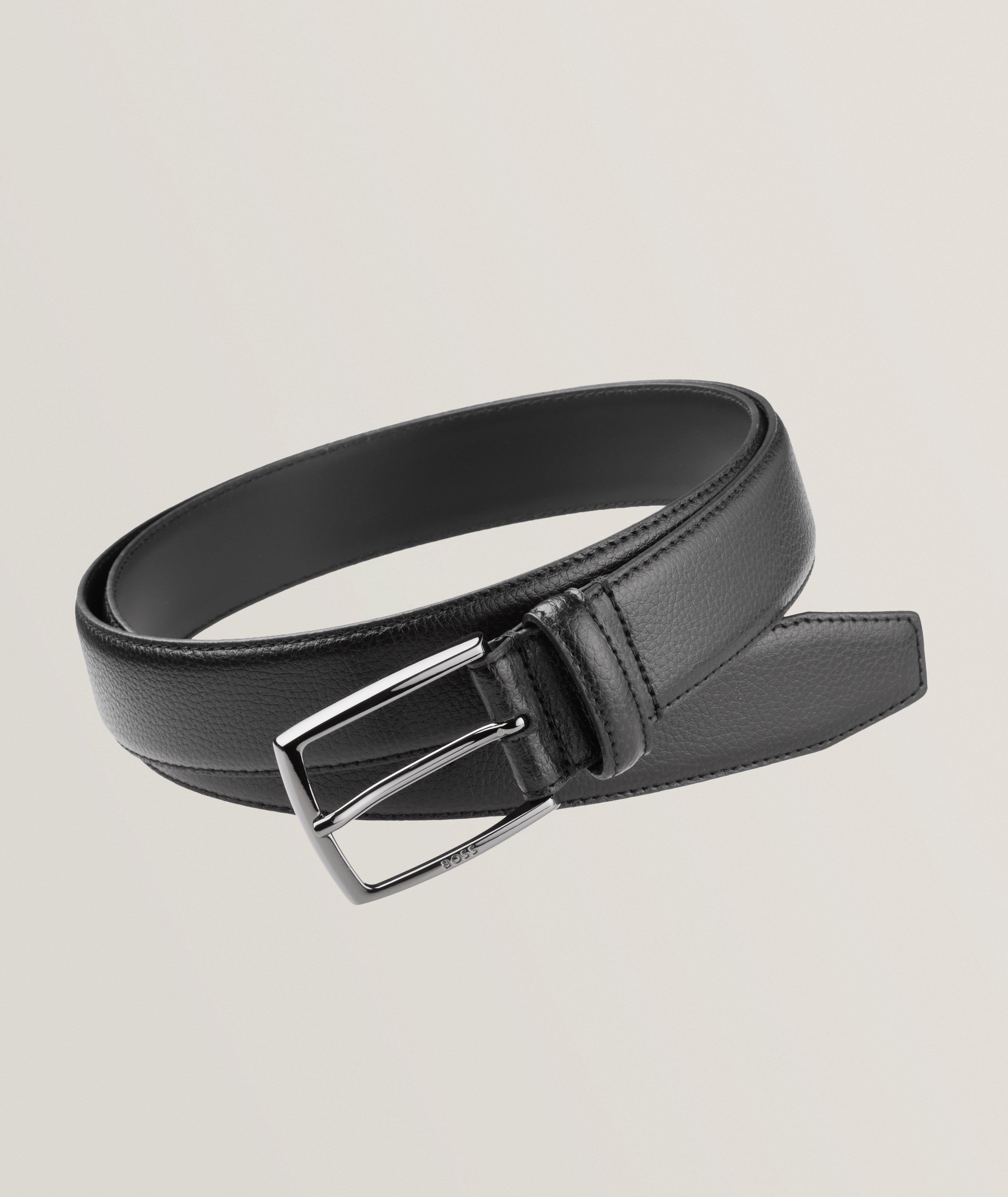 Hugo Boss Ceinture En Cuir Grenu En Noir , Taille Homme 38