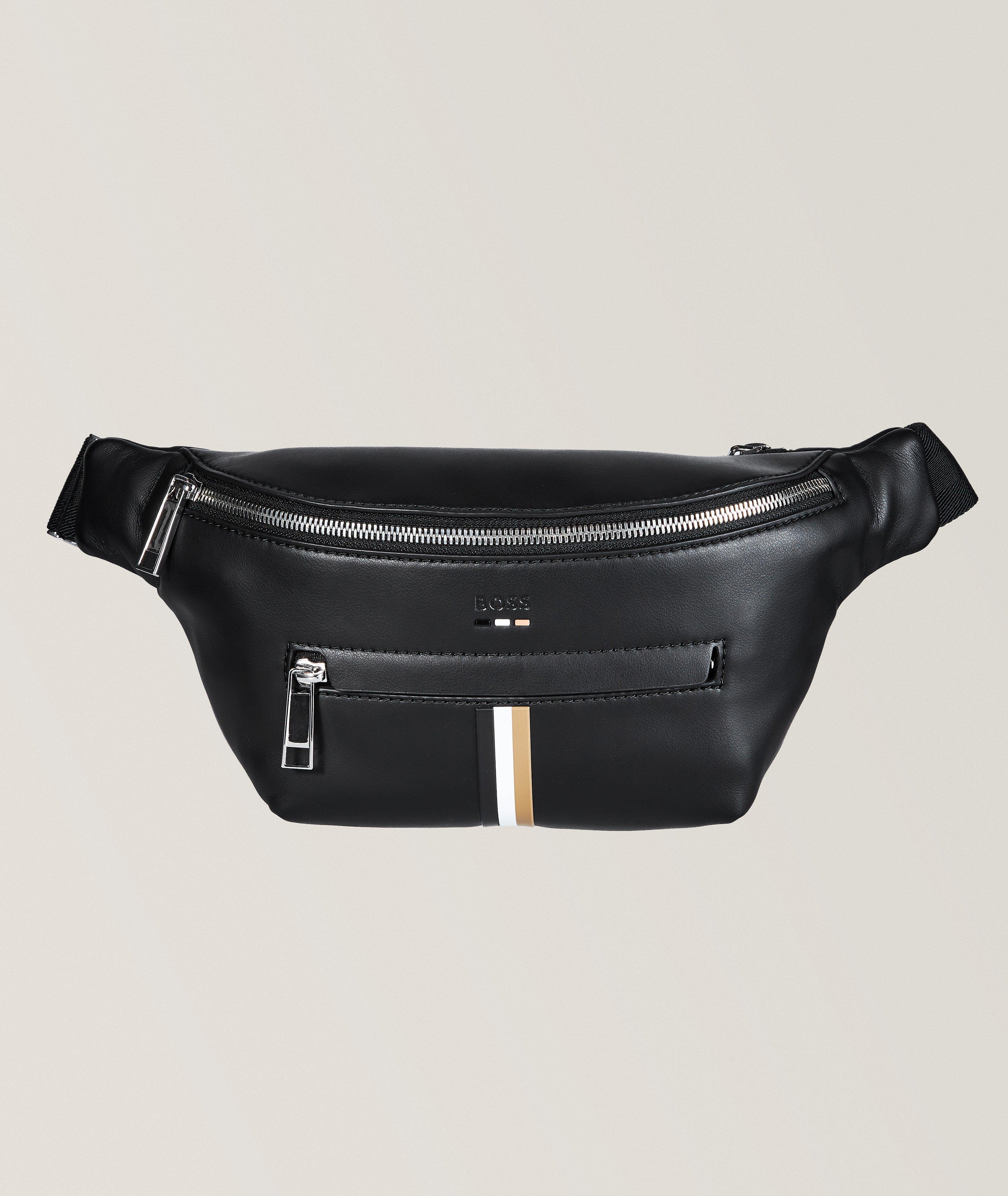 Signature Stripe Faux Leather Belt Bag