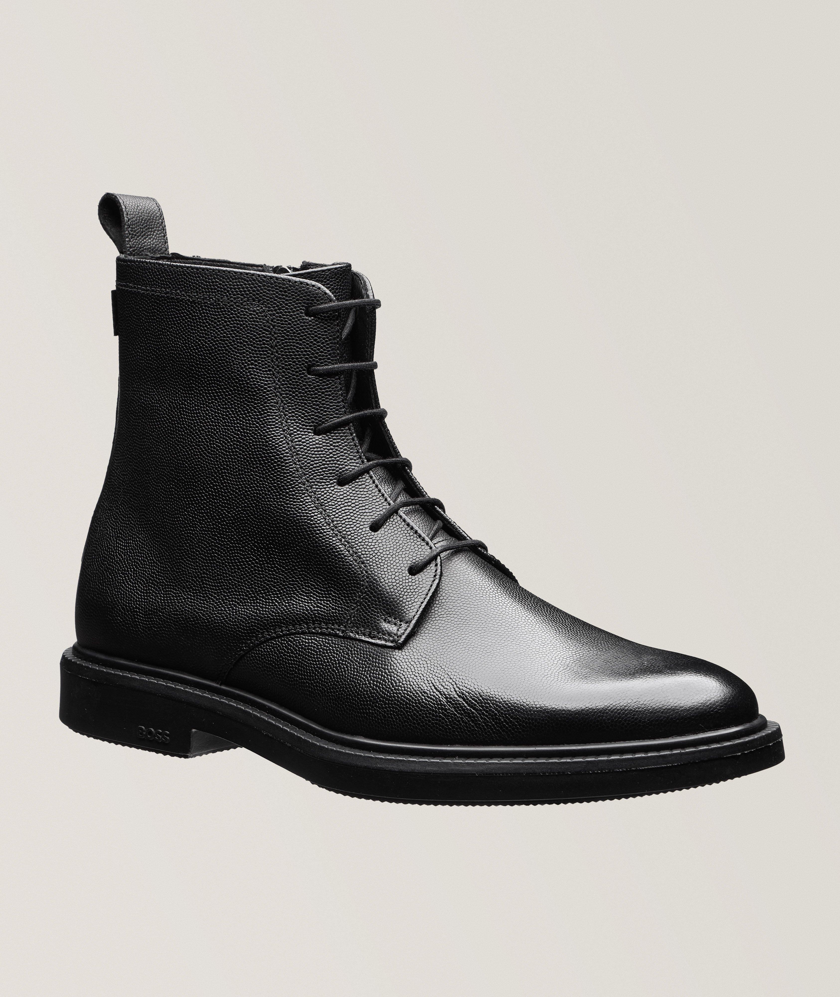 Hugo Boss Botte Larry Halb En Cuir En Noir , Taille Homme 43