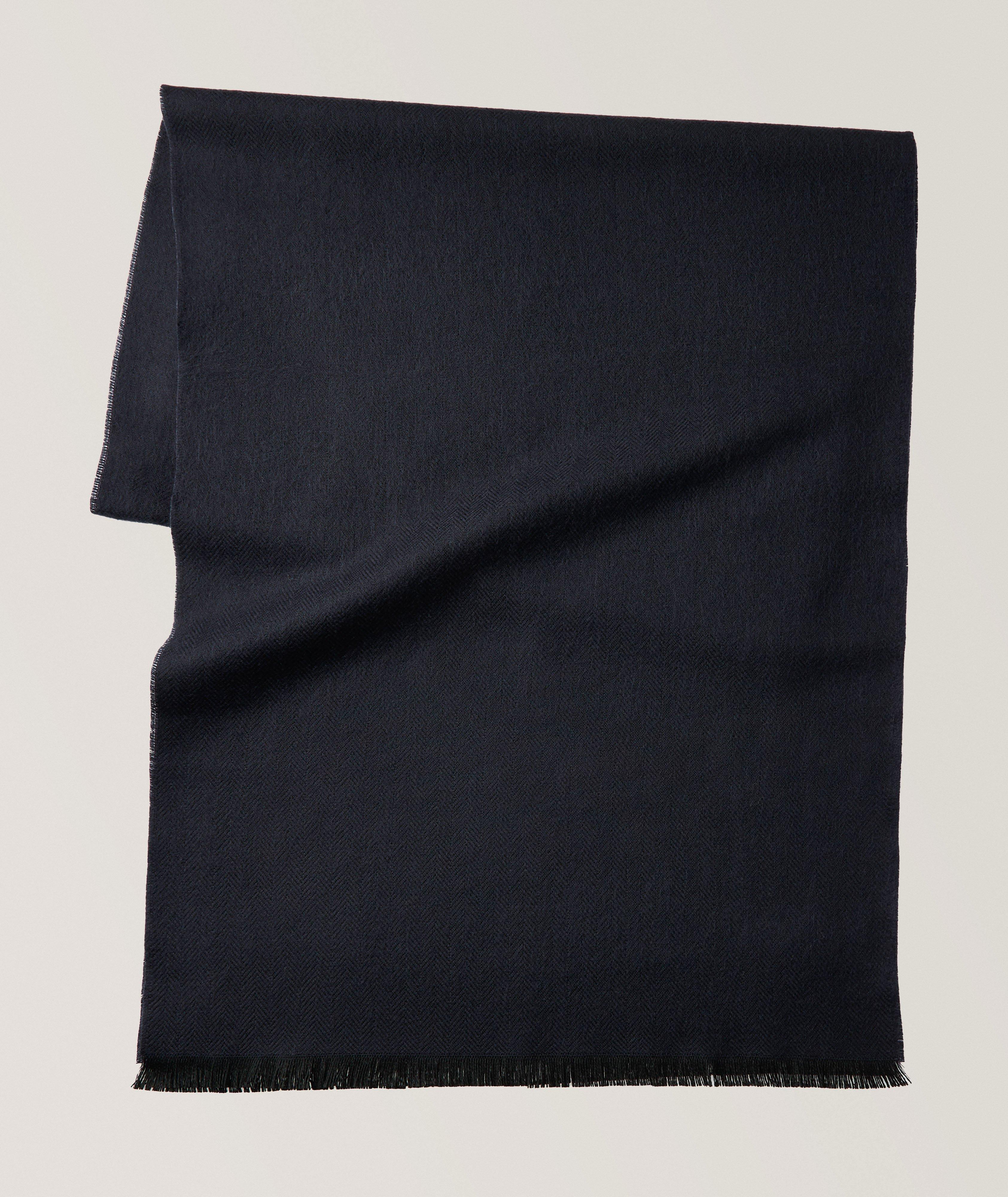 Harry Rosen Chevron Wool-Blend Scarf In Blue