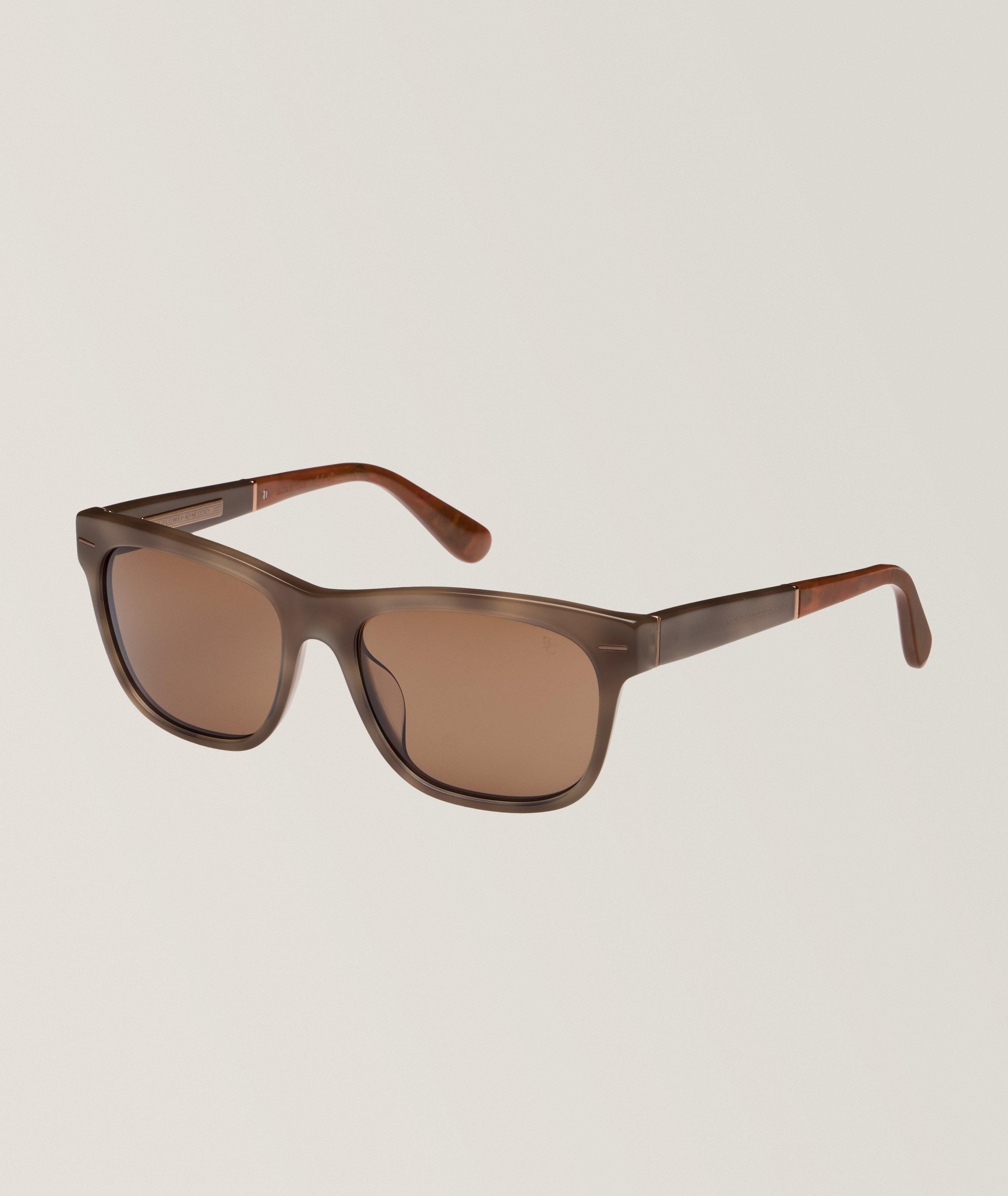 Brunello Cucinelli Lunettes De Soleil Rectangulaires En Brun