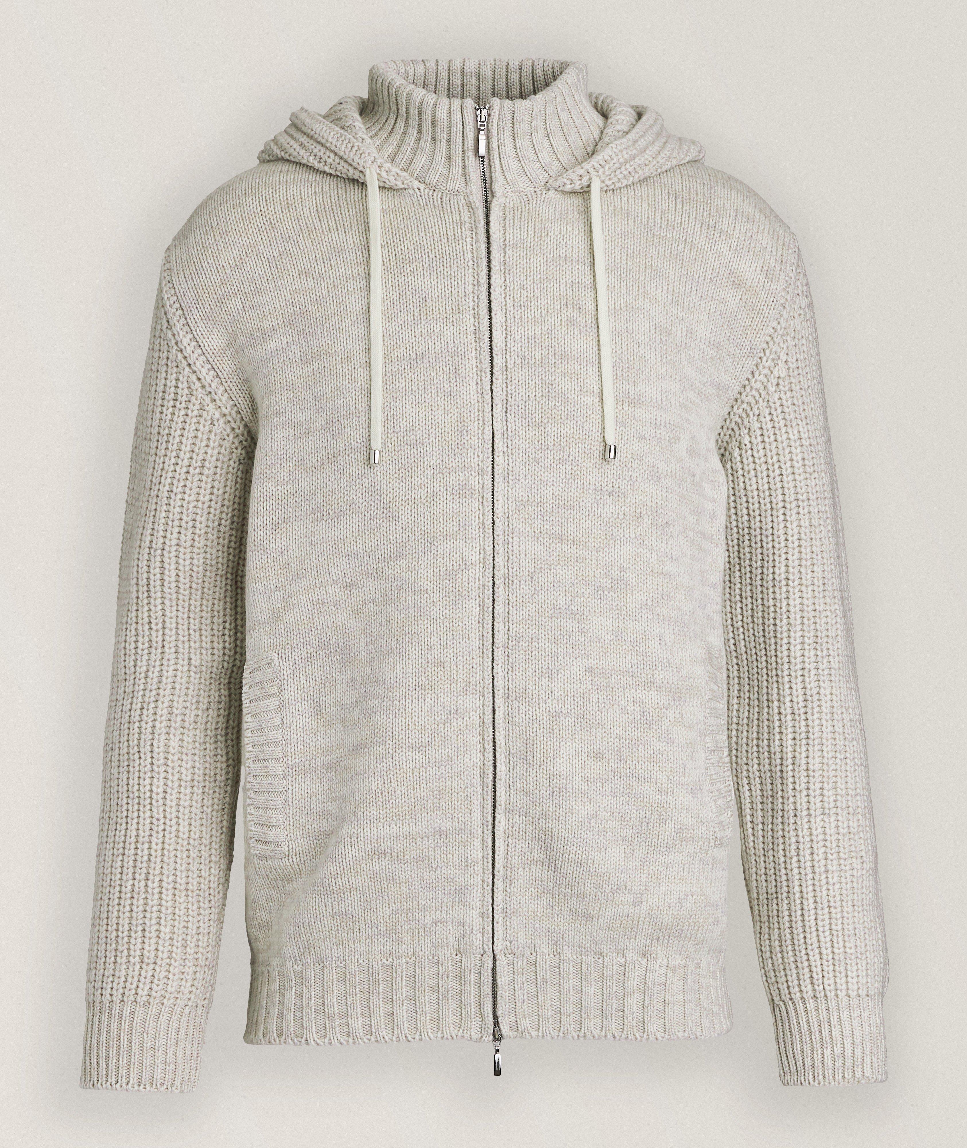 Cashmere Full-Zip Hooded Sweater