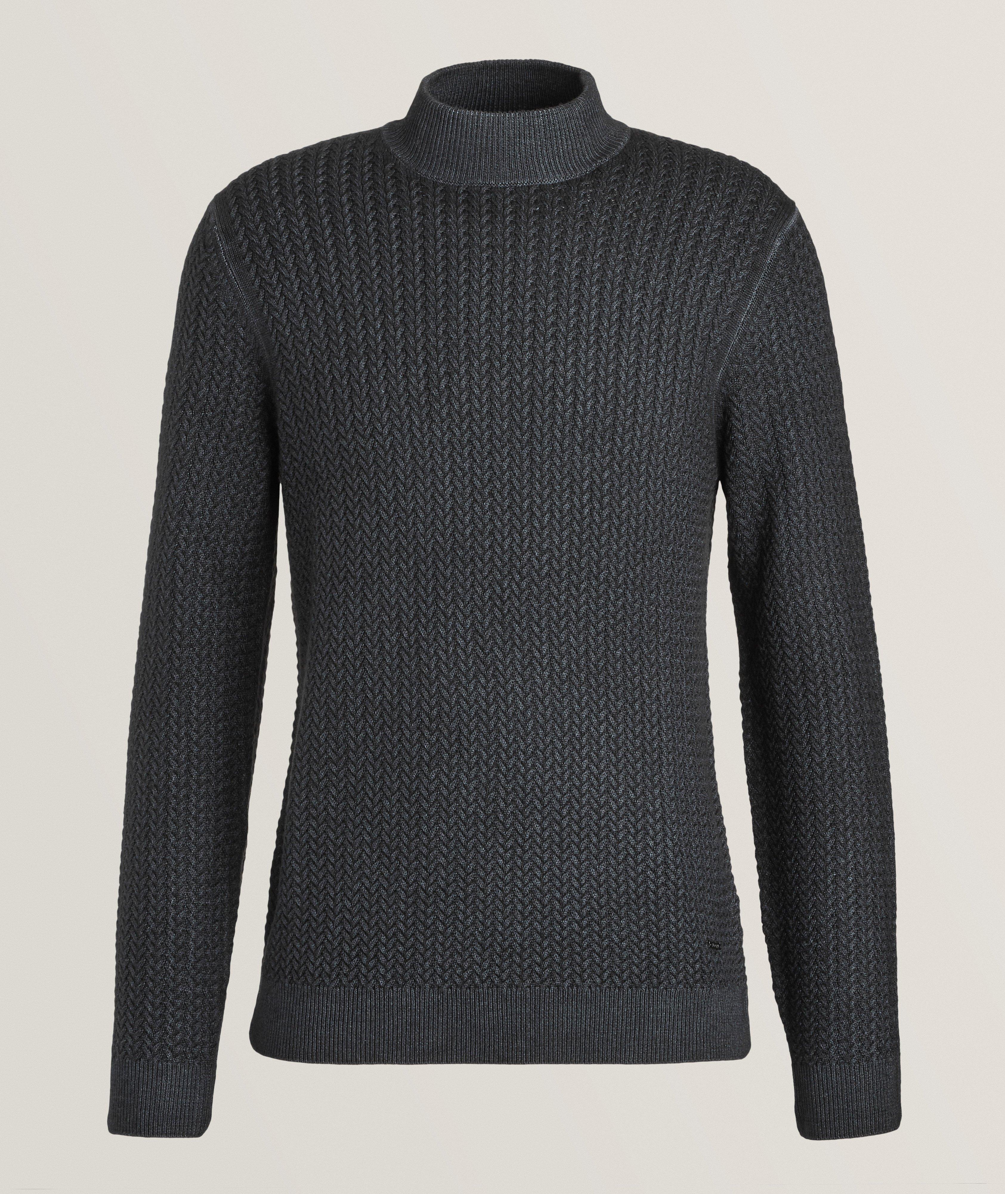 Virgin Wool Mock Neck Sweater