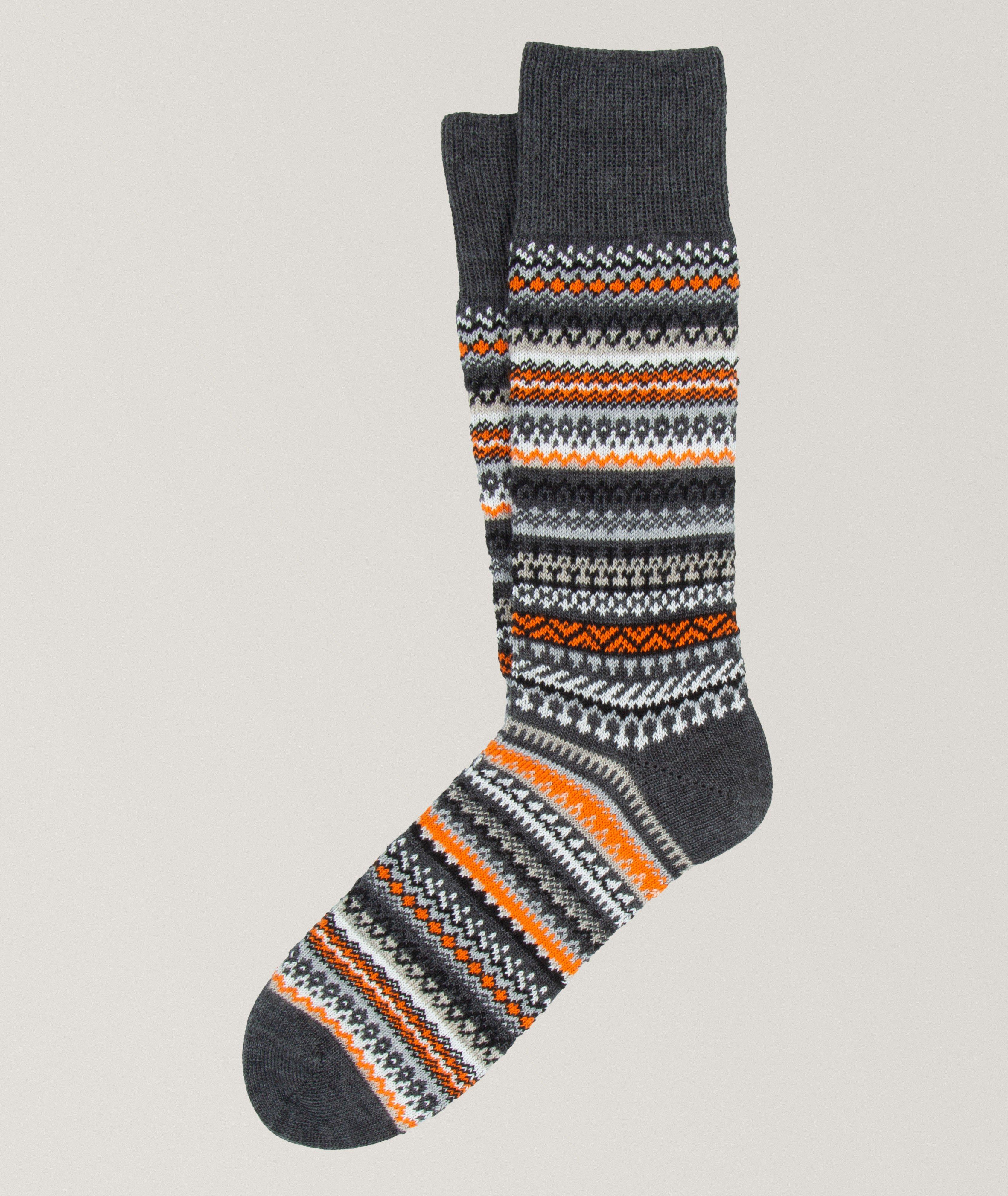 Ant45 Chaussettes Kolari En Tricot Jacquard En Gris