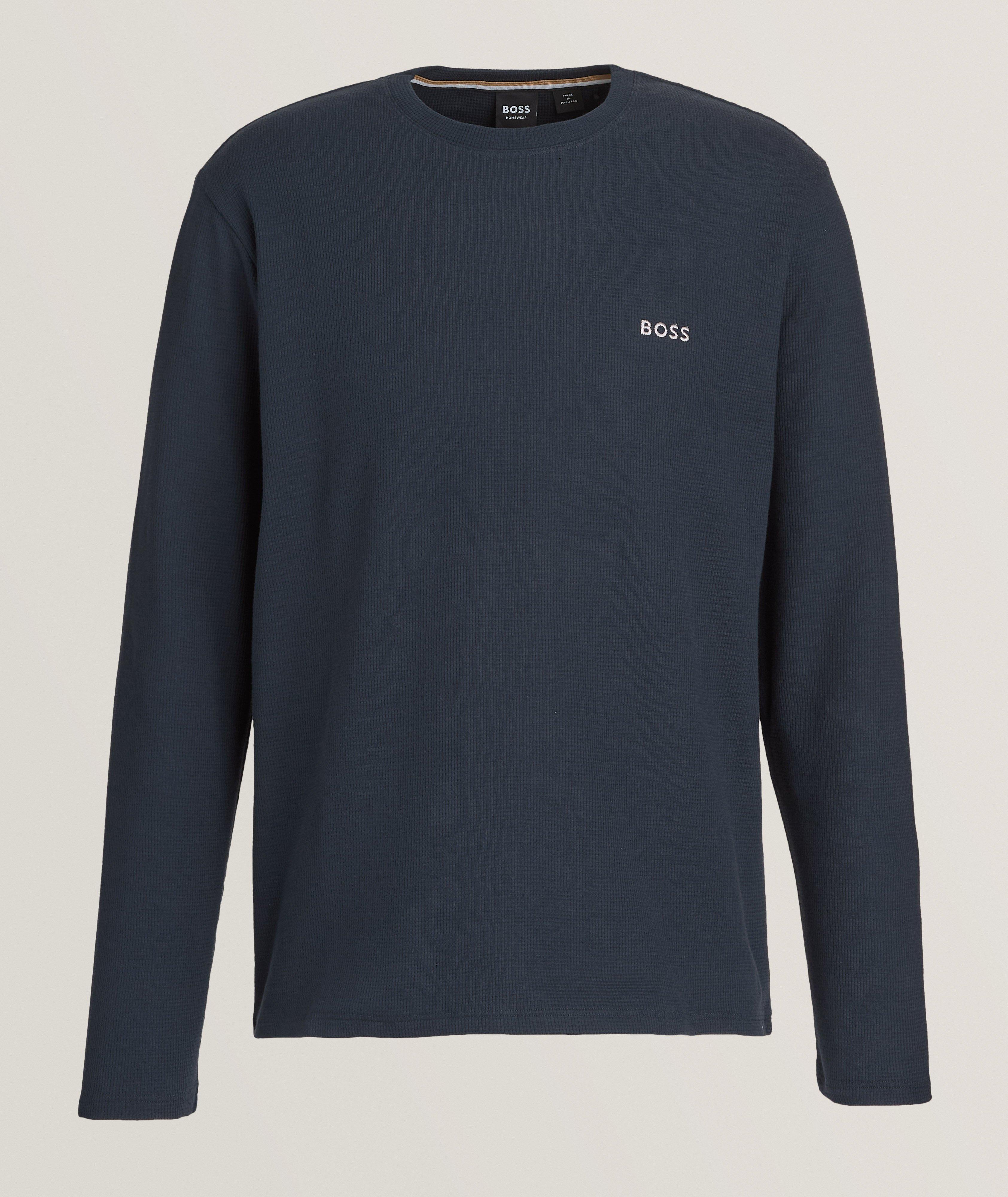 BOSS Pull En Tricot Gaufré En Bleu , Taille Homme Grand