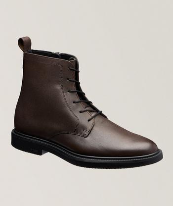 Brunello Cucinelli Plaintoe Grain Leather Shearling Boots Boots Harry Rosen