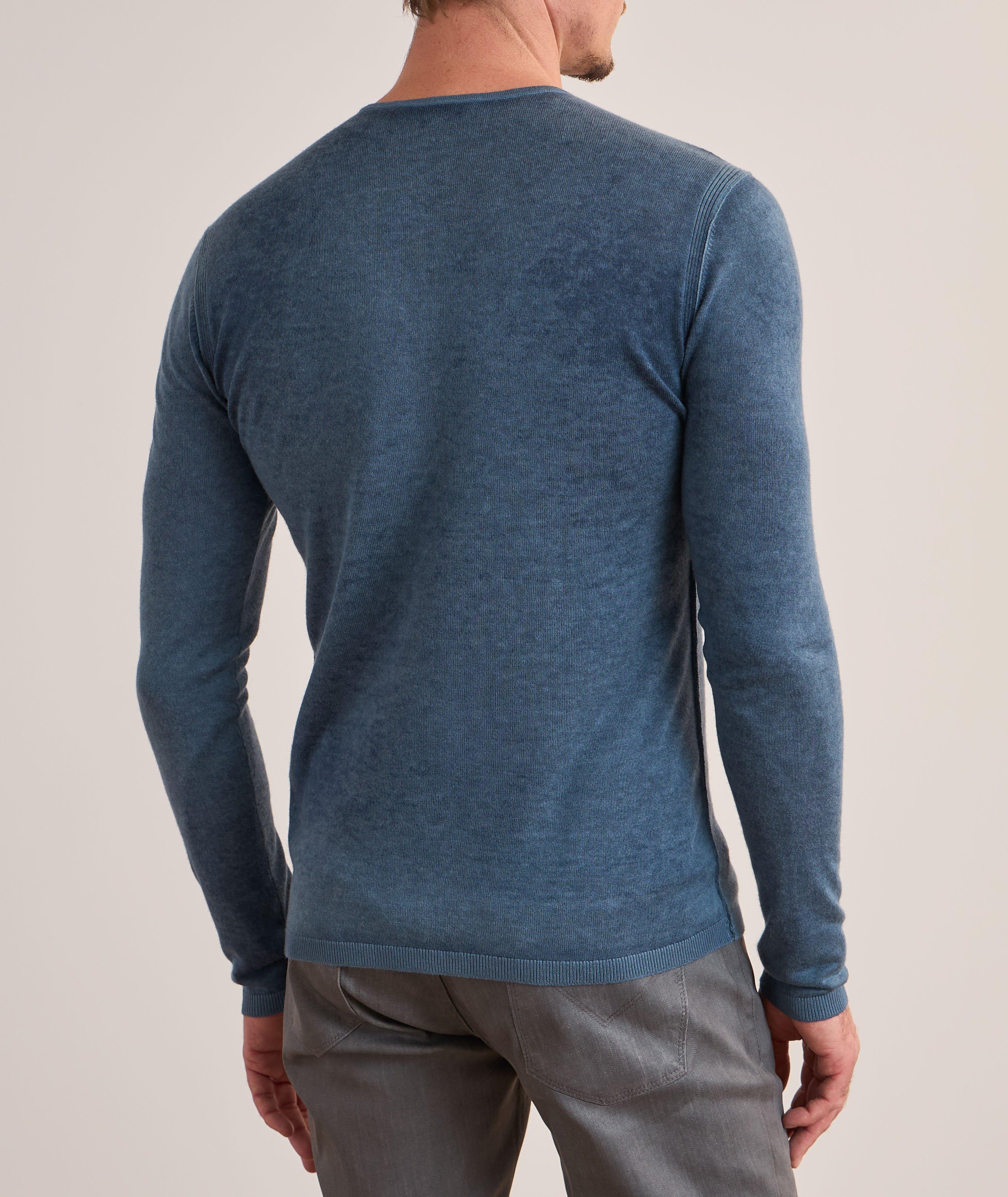Silk-Cashmere Washed Henley Sweater image 2