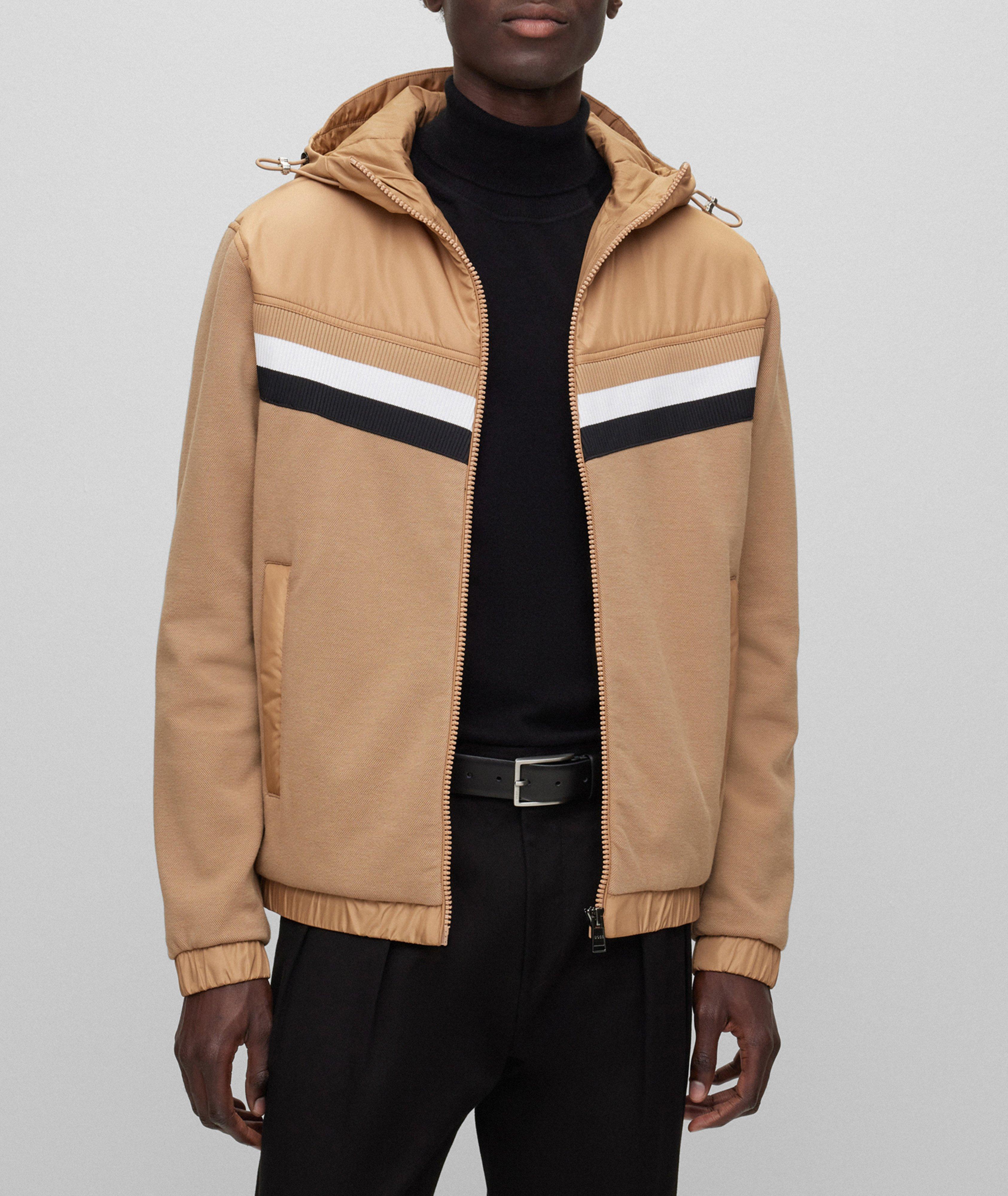 Signature Stripe Mixed Material Sweater image 1