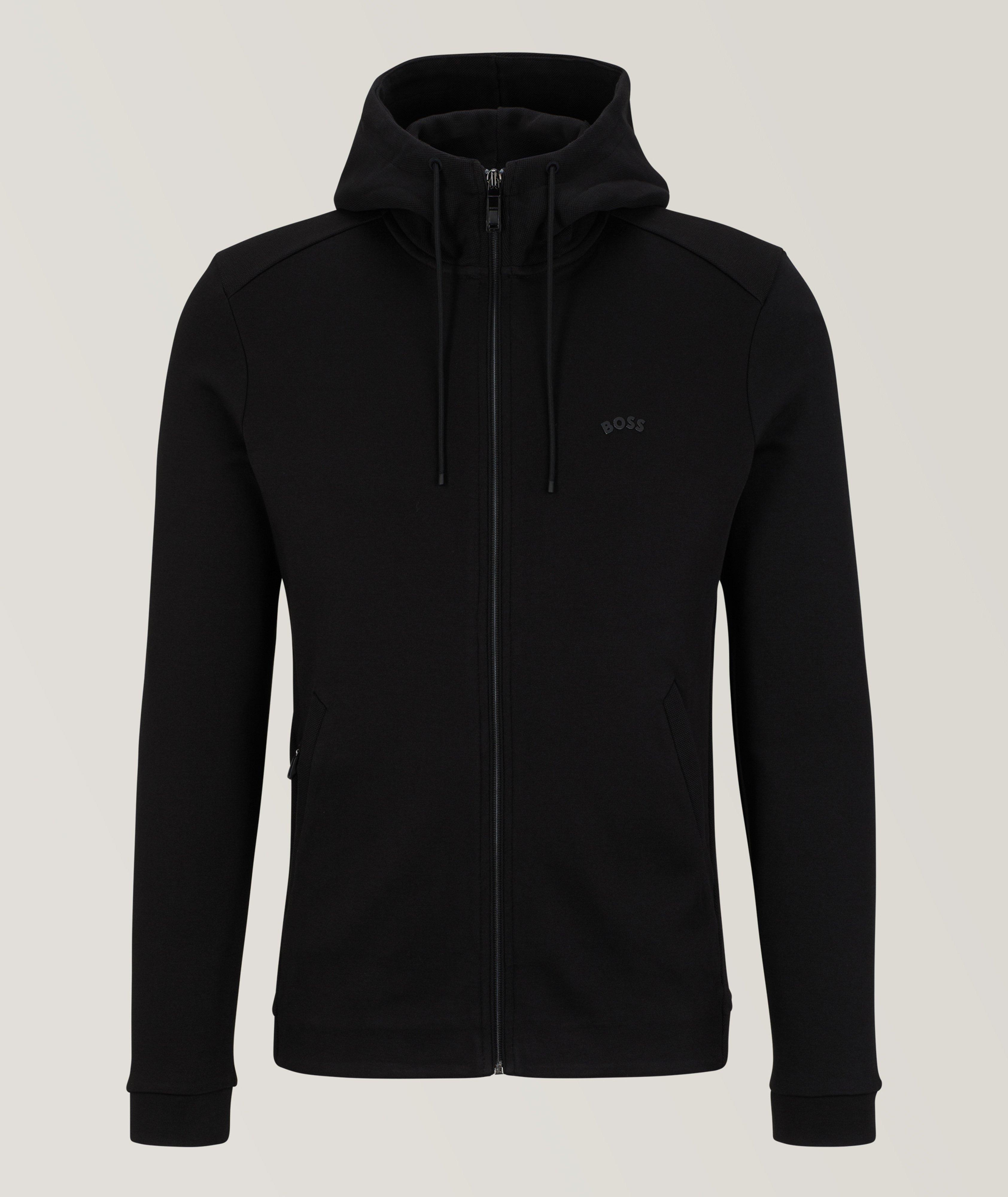 Interlock Cotton Piqué Hooded Sweater image 0