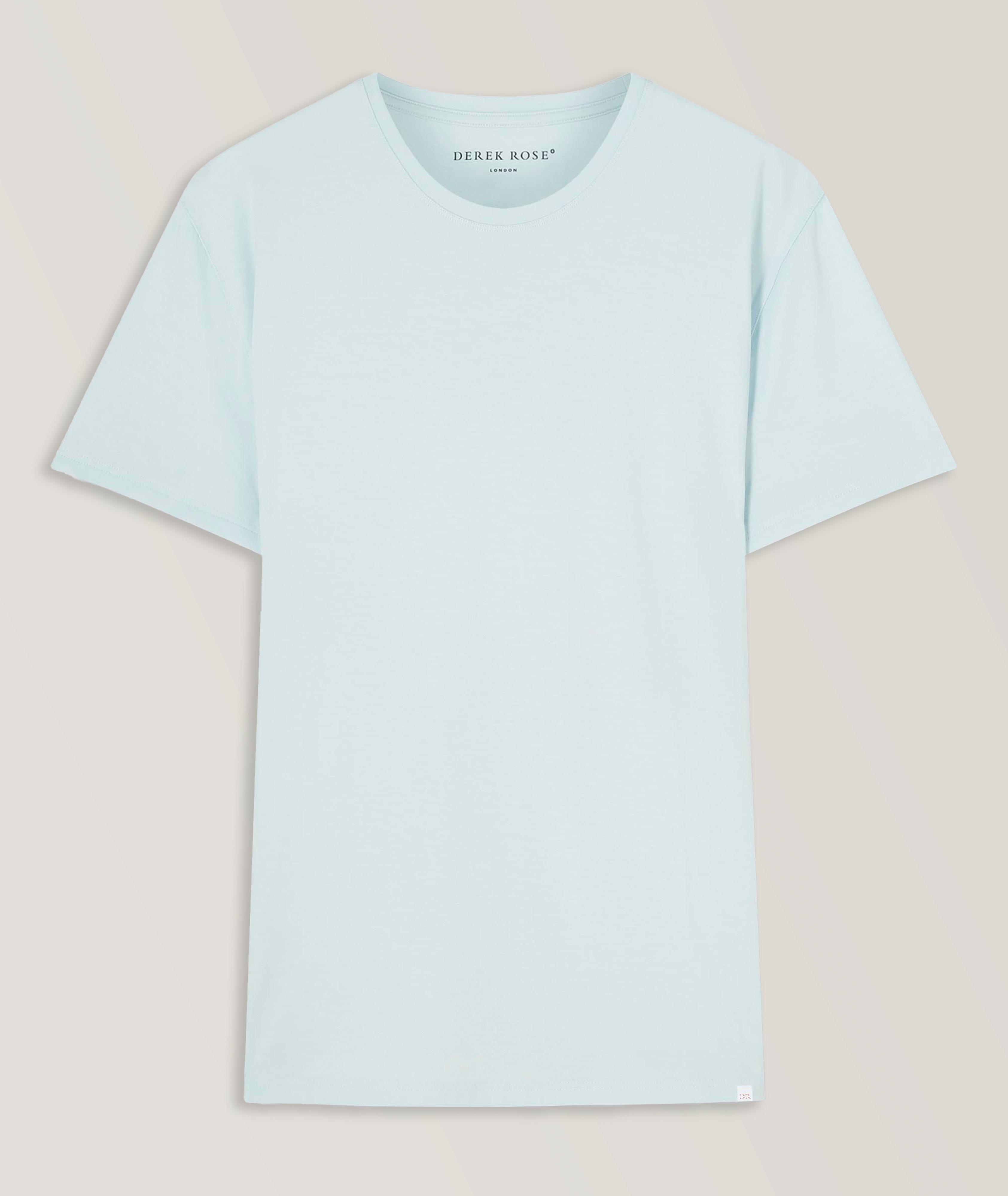 Derek Rose T-Shirt Basel En Micromodal Extensible En Bleu , Taille Homme Grand