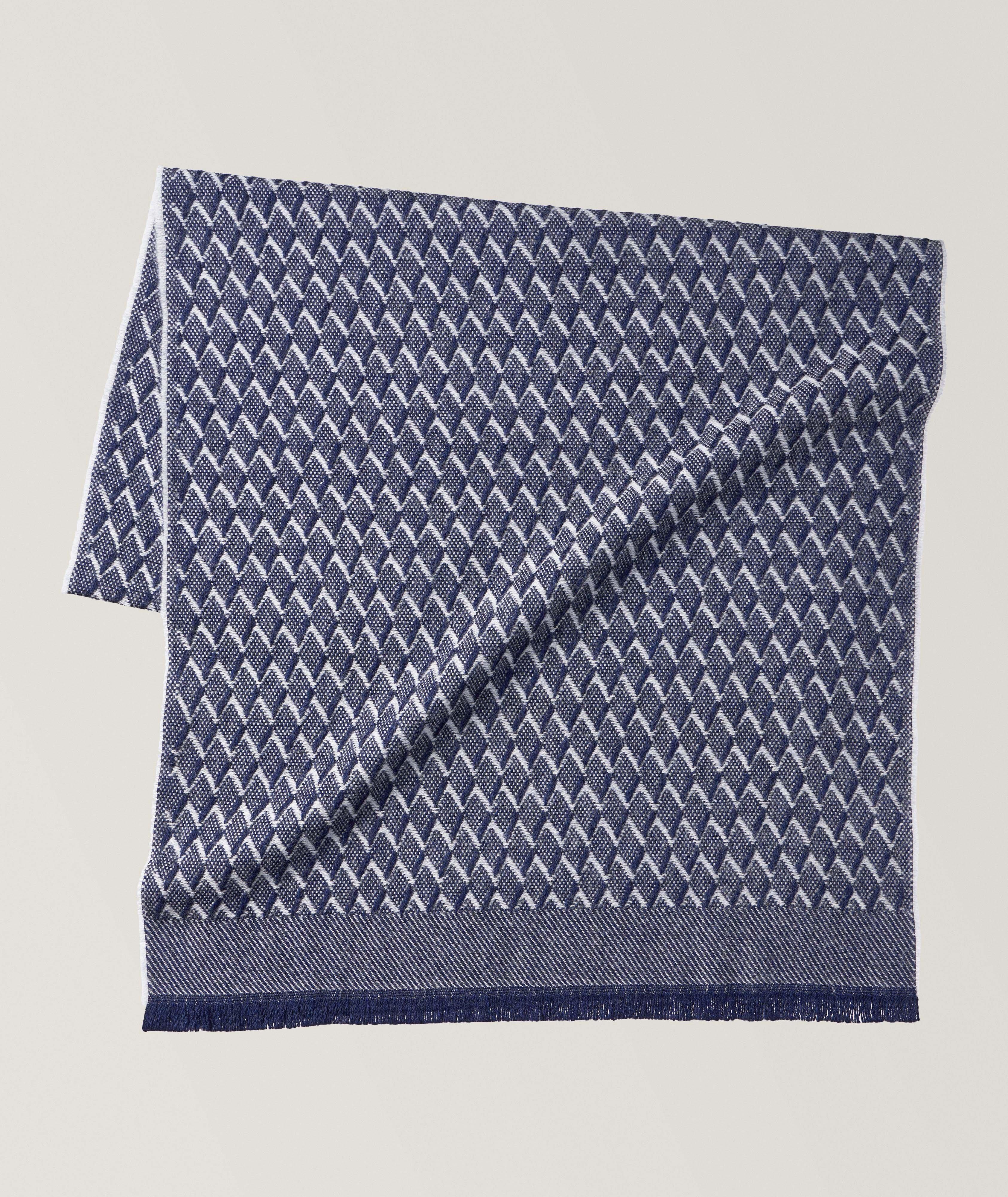 Diamond Jacquard Wool Scarf