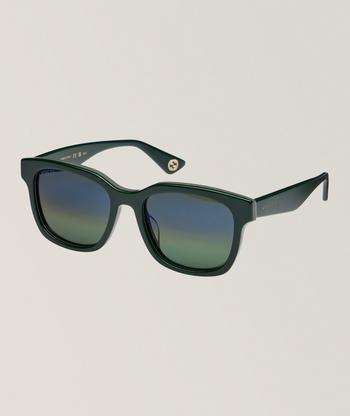 GUCCI sunglasses vintage シェリーライン トリコロール Gucci - Square Acetate and Metal Sunglasses - Black Gold