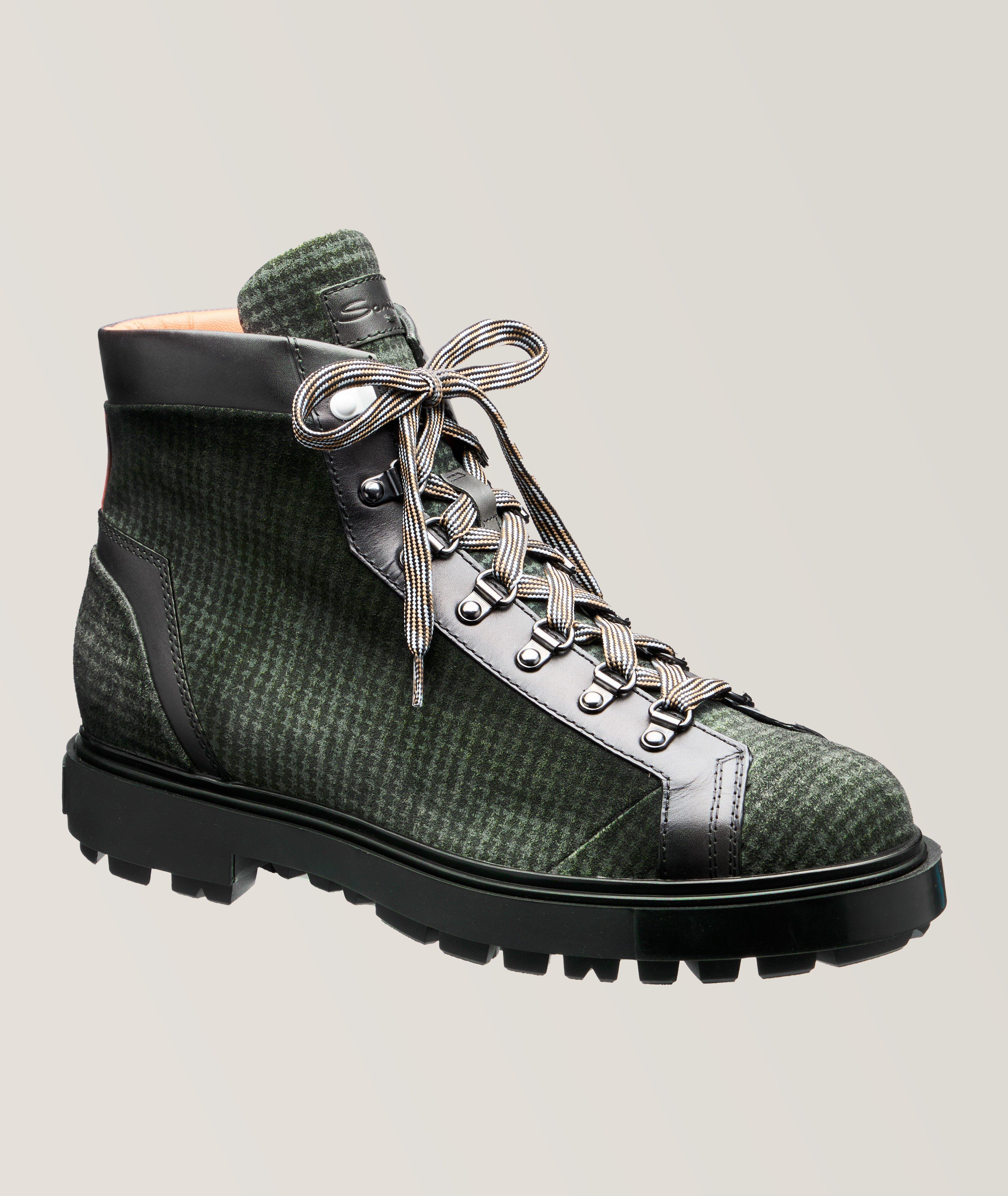 Santoni Botte De Randonnée En Suède, Collection 70E Anniversaire En Vert , Taille Homme 8