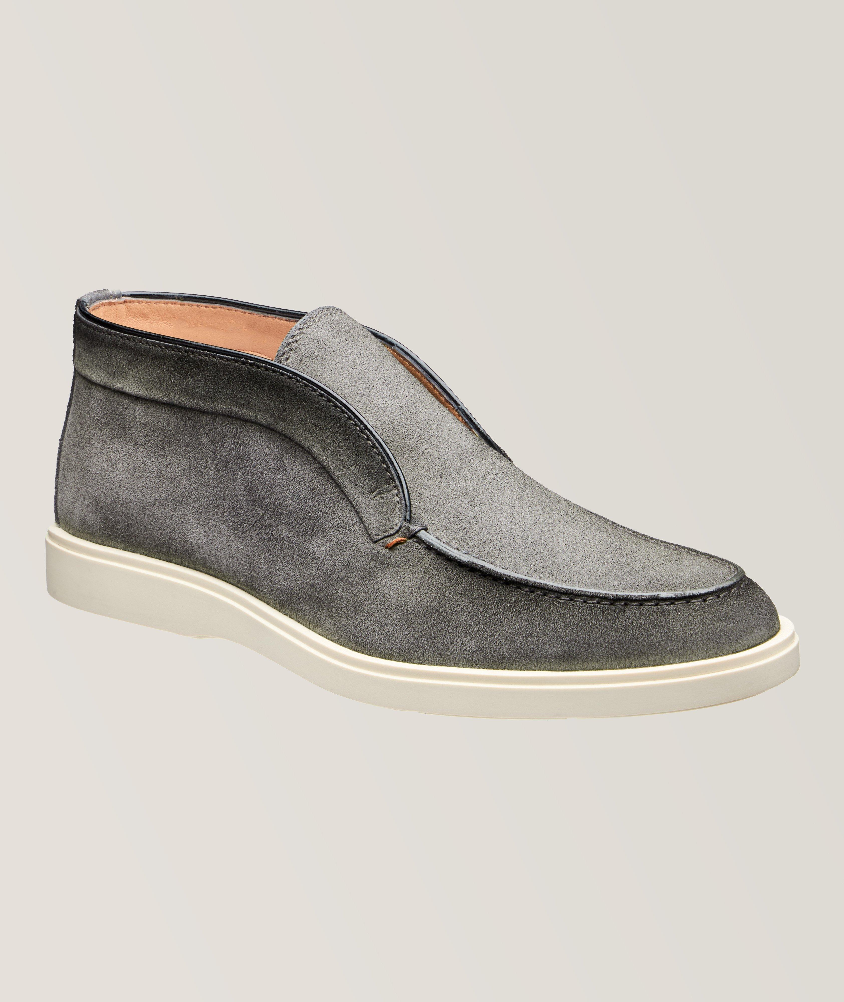 Santoni Bottillon En Suède En Gris , Taille Homme 8.5