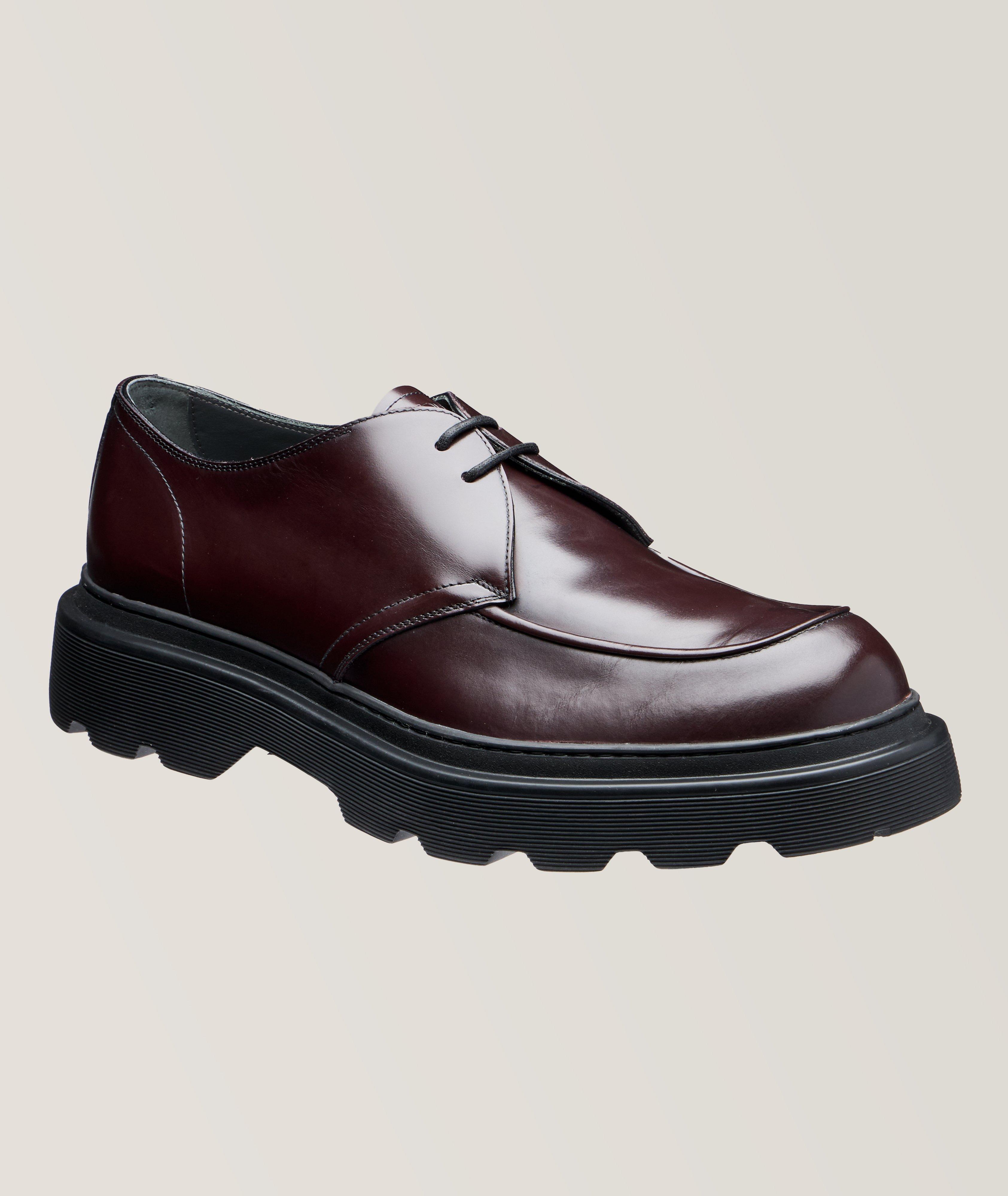 Tod's Chaussure Lacée En Cuir Poli À Semelle Crantée En Rouge , Taille Homme 7