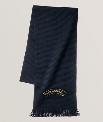 マフラー・ストール Salvatore Ferragamo Embroidered Wool Blend Reversible Scarf Ferragamo - Logo wool scarf Salvatore Ferragamo
