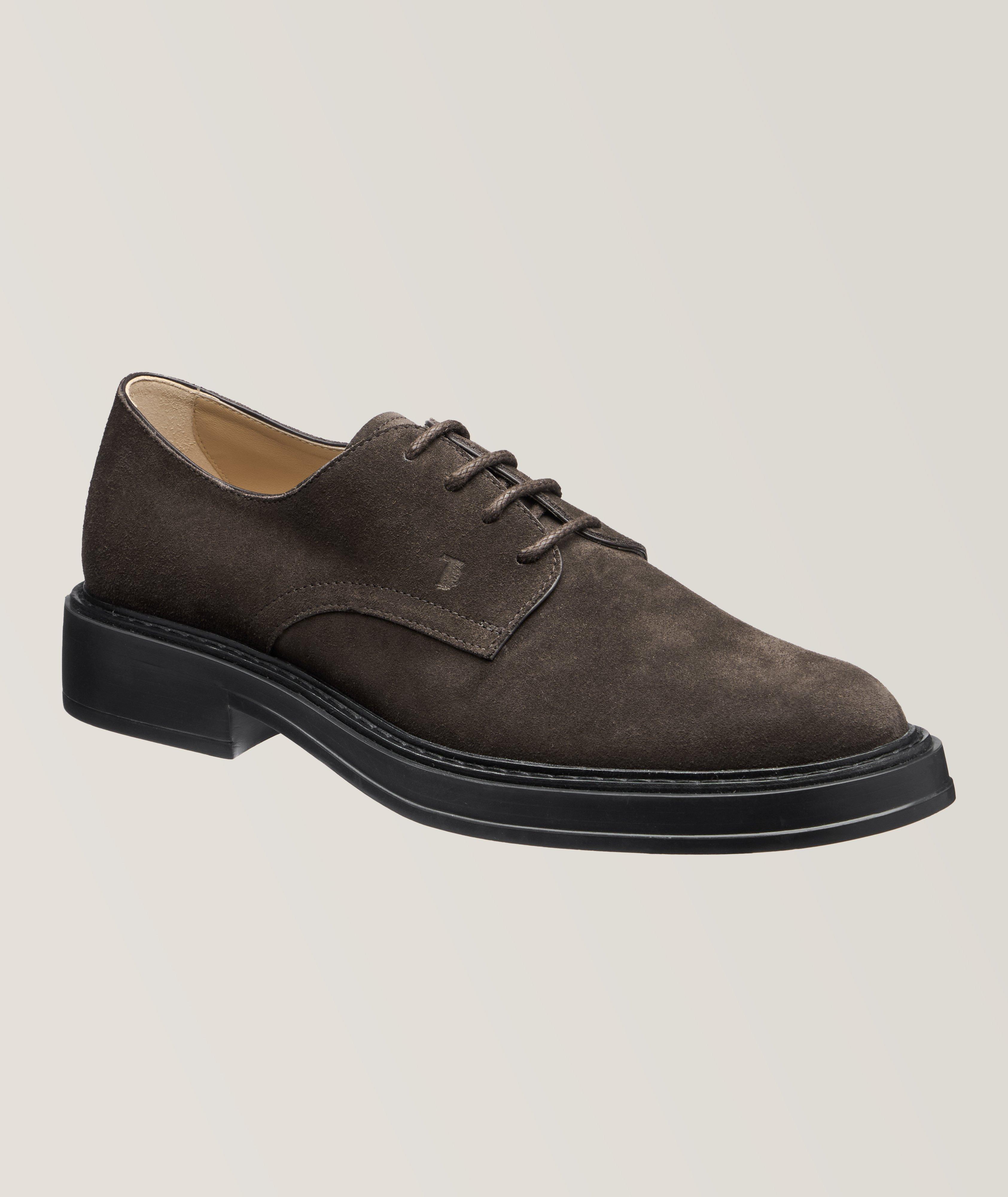 Tod's Chaussure Lacée En Suède À Semelle Épaisse En Brun , Taille Homme 11.5