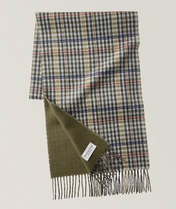 Ferragamo Reversible Mini Gancio Pattern Wool Scarf