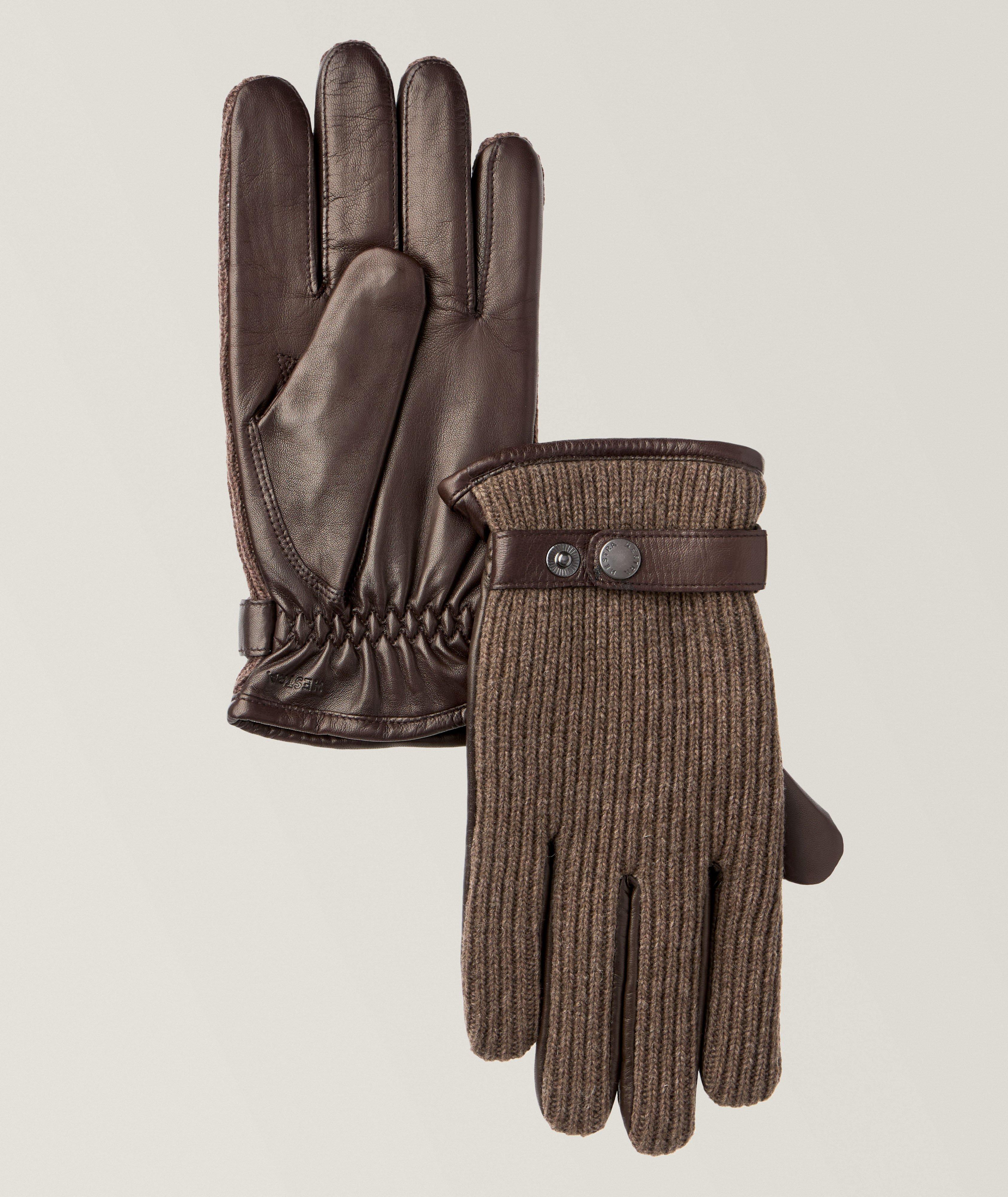 Christopher Wool-Blend & Leather Gloves