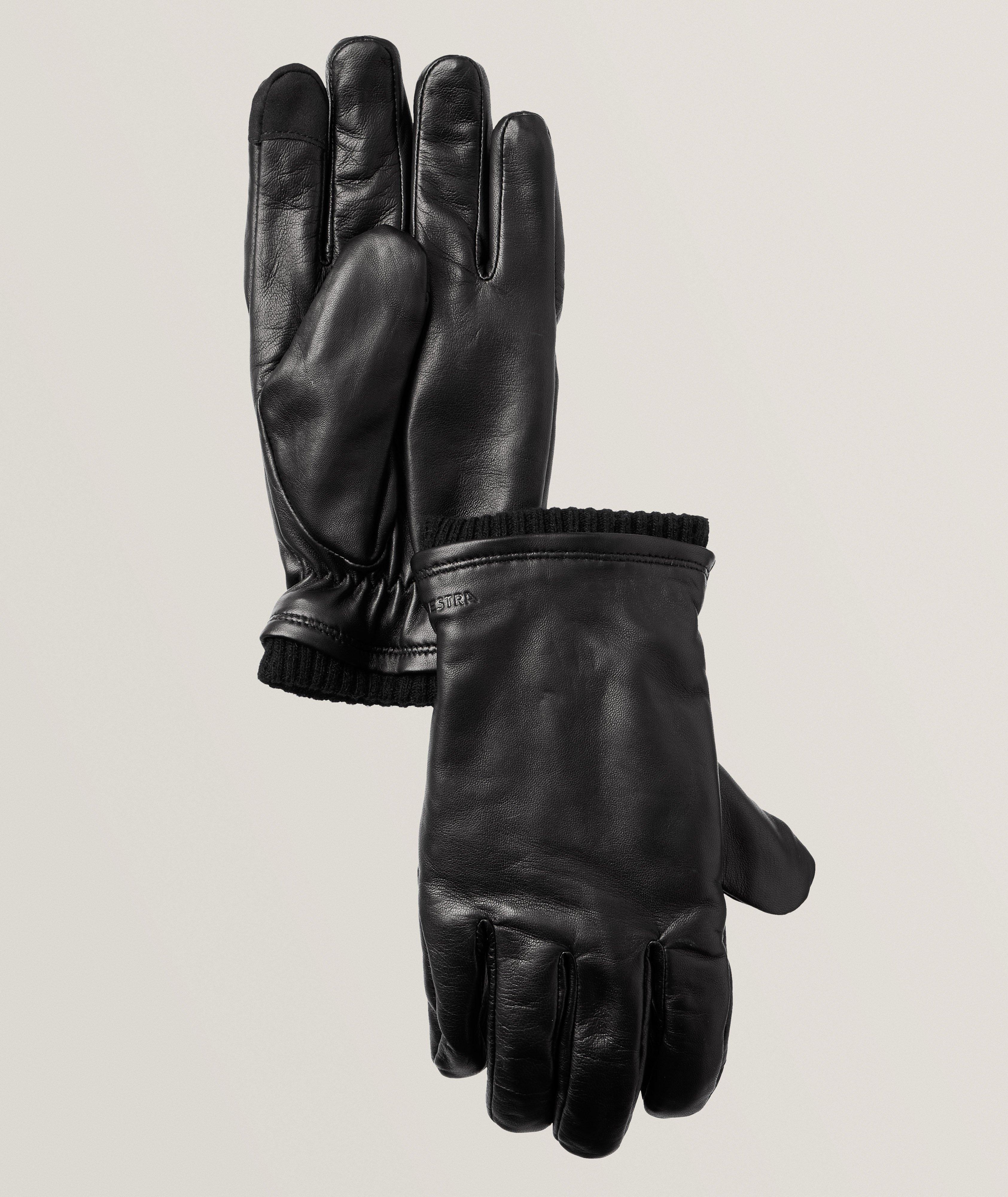 Hestra Gants John En Cuir De Mouton Poilu Compatibles Avec Les Écrans Tactiles En Noir , Taille Homme 10