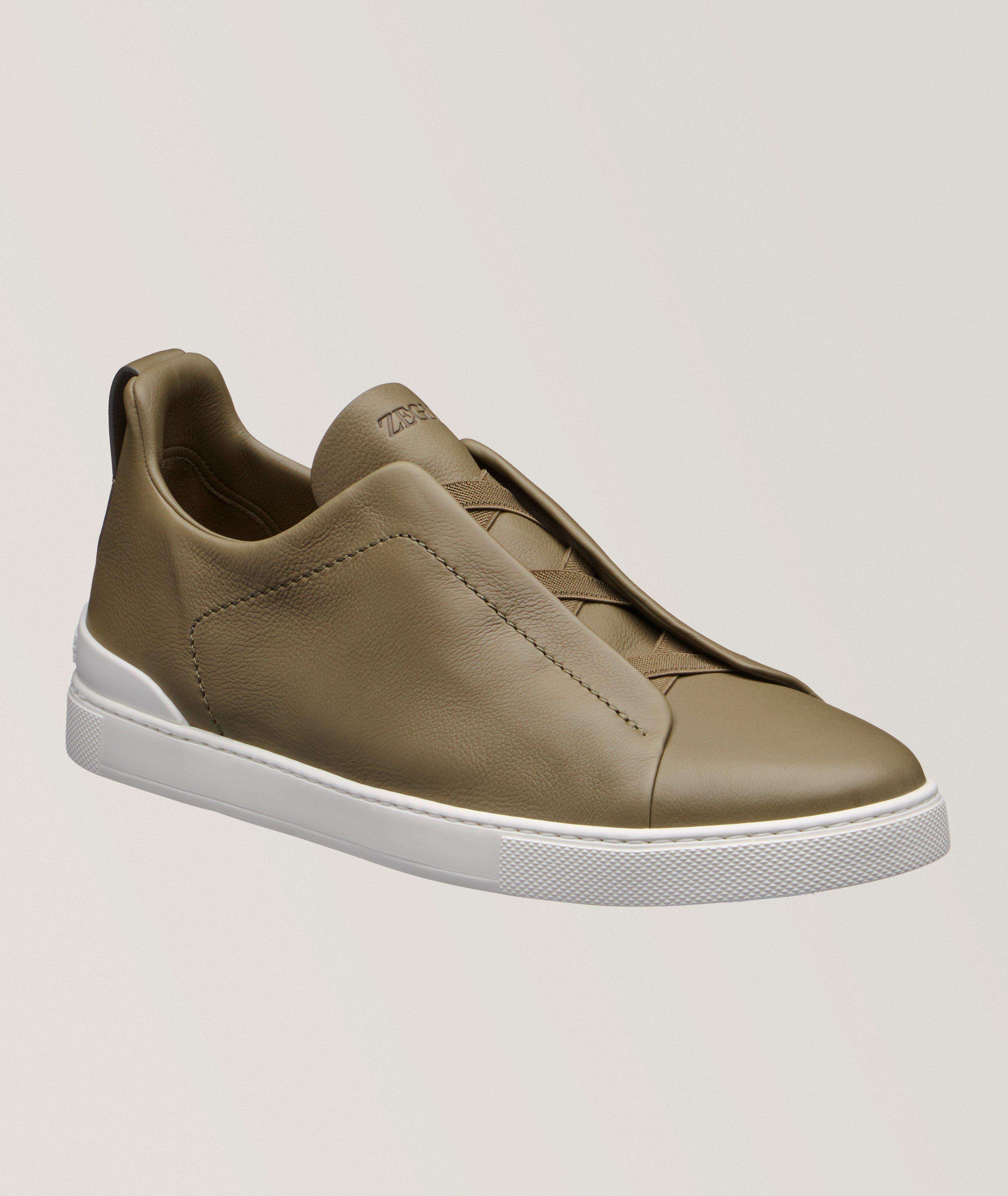 Zegna Chaussure Sport En Cuir Secondskin, Collection Triple Stitch En Brun , Taille Homme 11