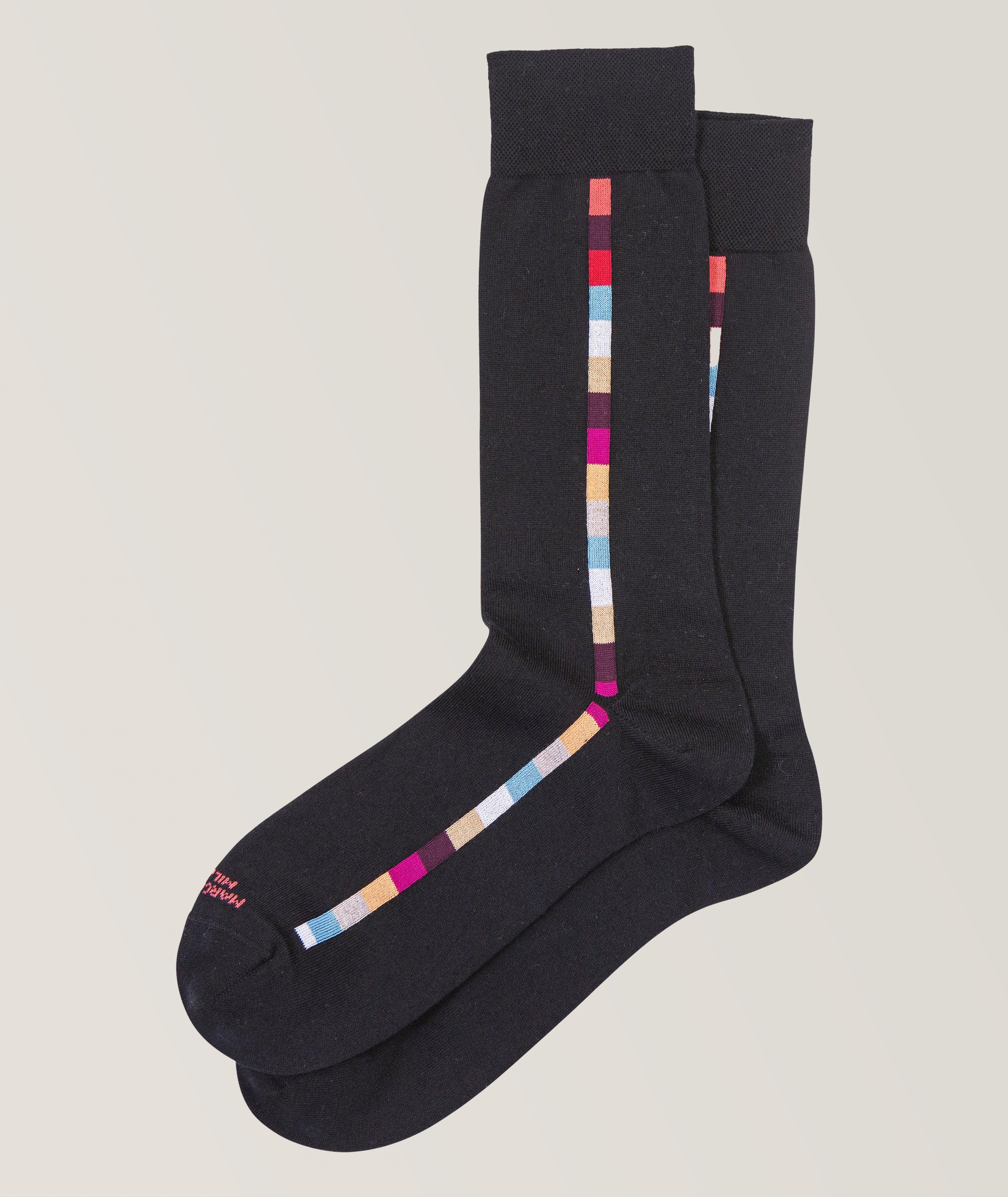 Marcoliani Chaussettes En Coton Pima À Rayures En Noir