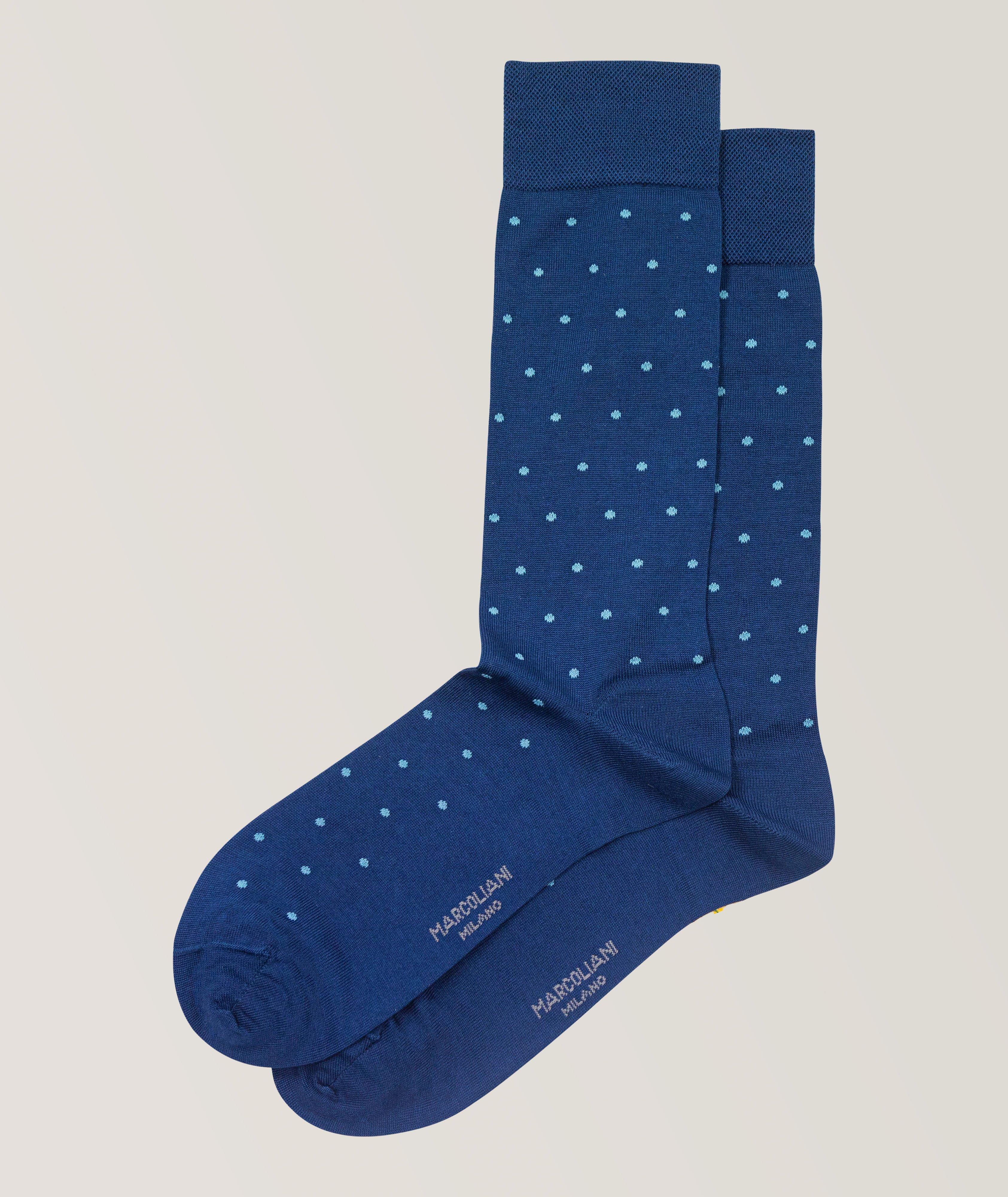 Polka Dot Pima Cotton-Blend Socks