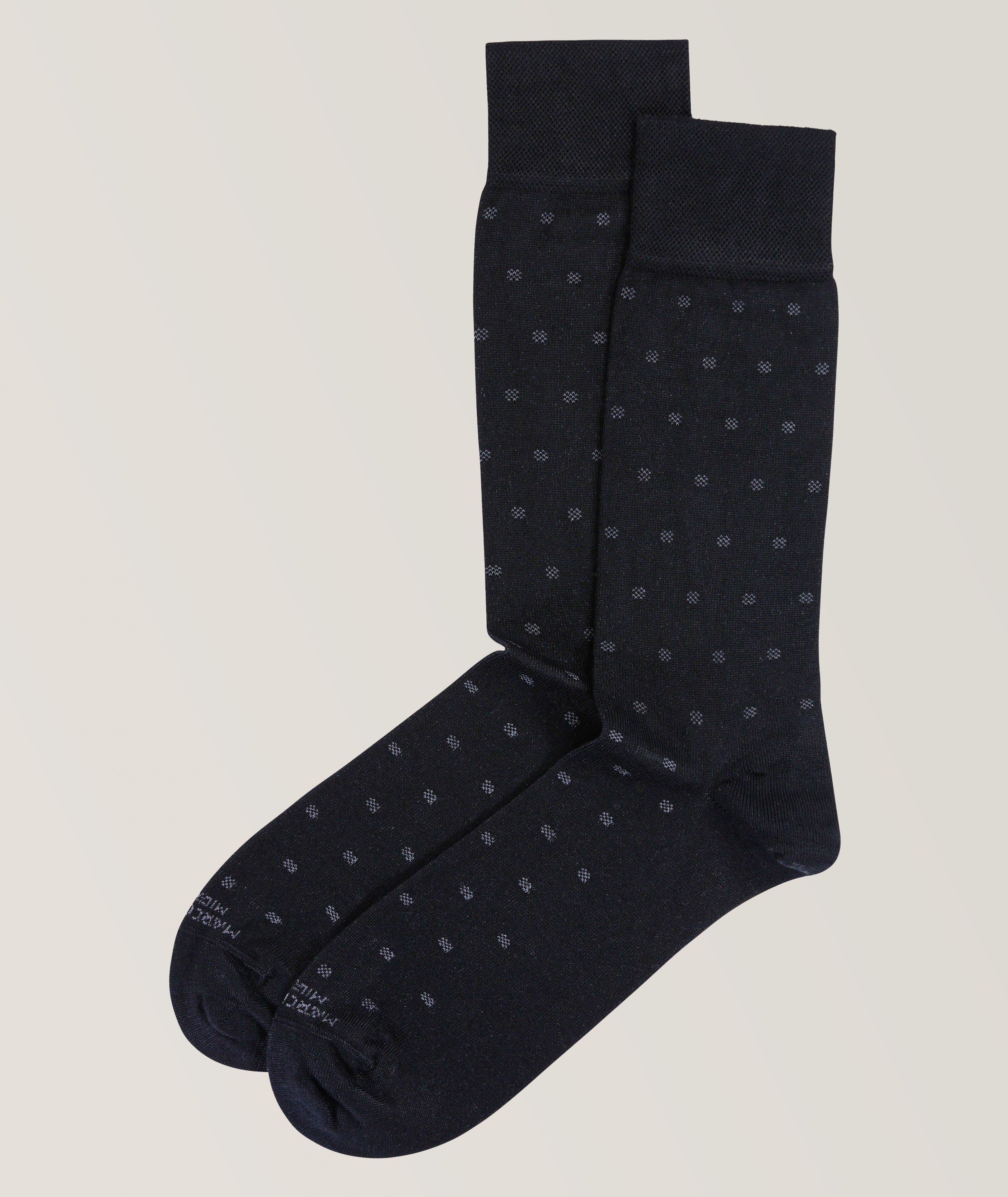 Marcoliani Chaussettes En Mélange De Modal À Pois En Noir