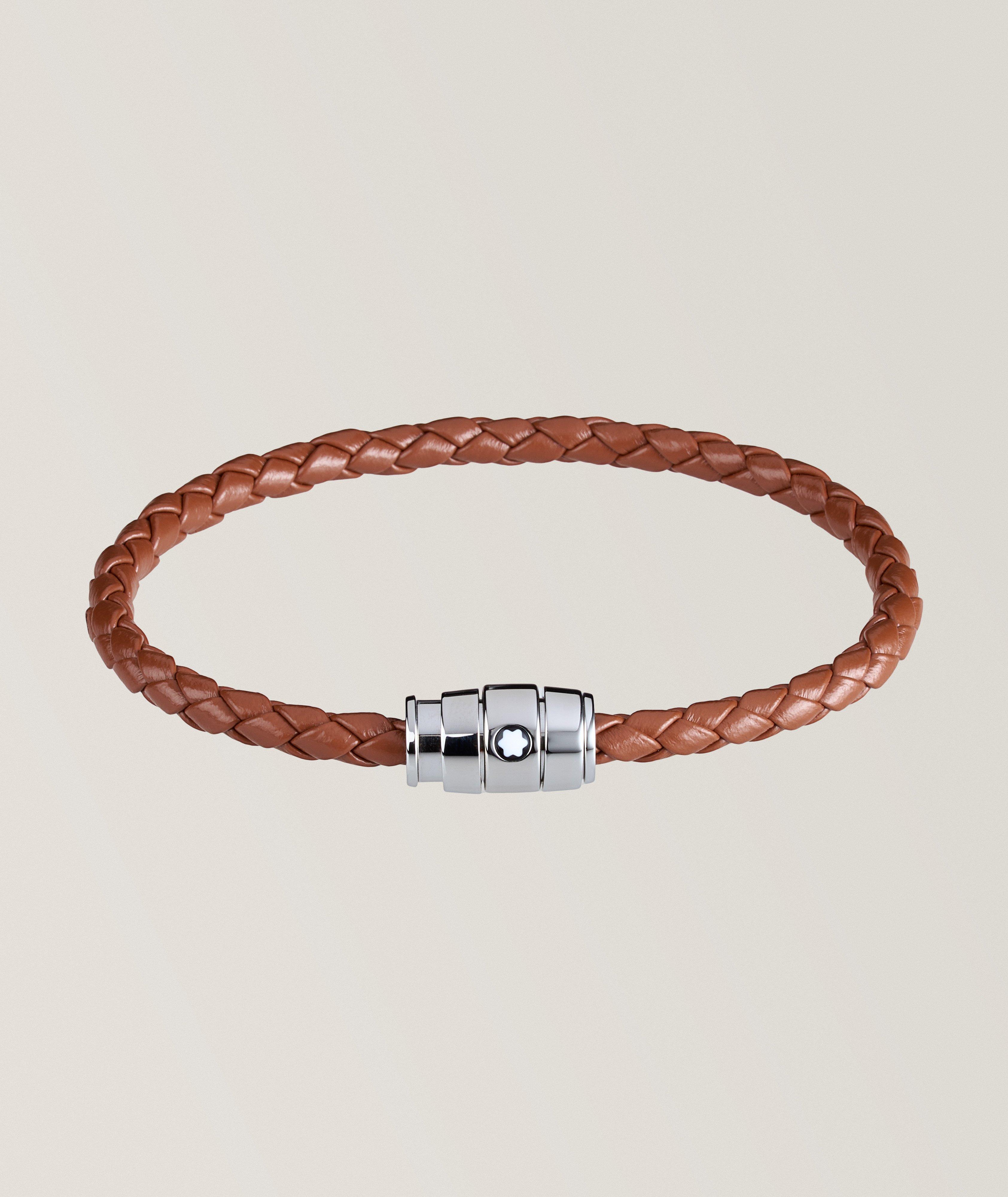 Montblanc Bracelet En Cuir Tressé, Collection Meisterstück En Brun