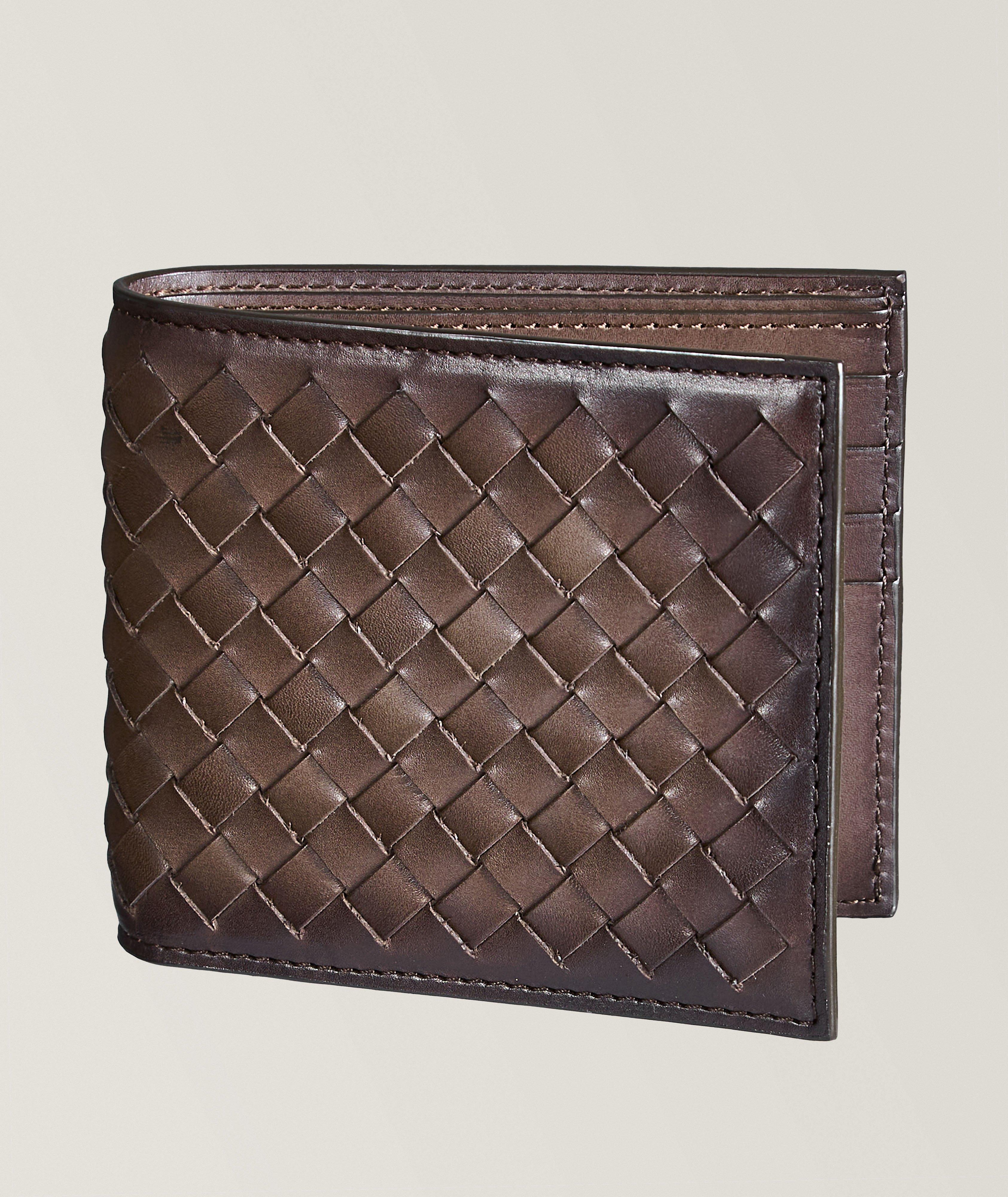 Woven Leather Bifold Wallet
