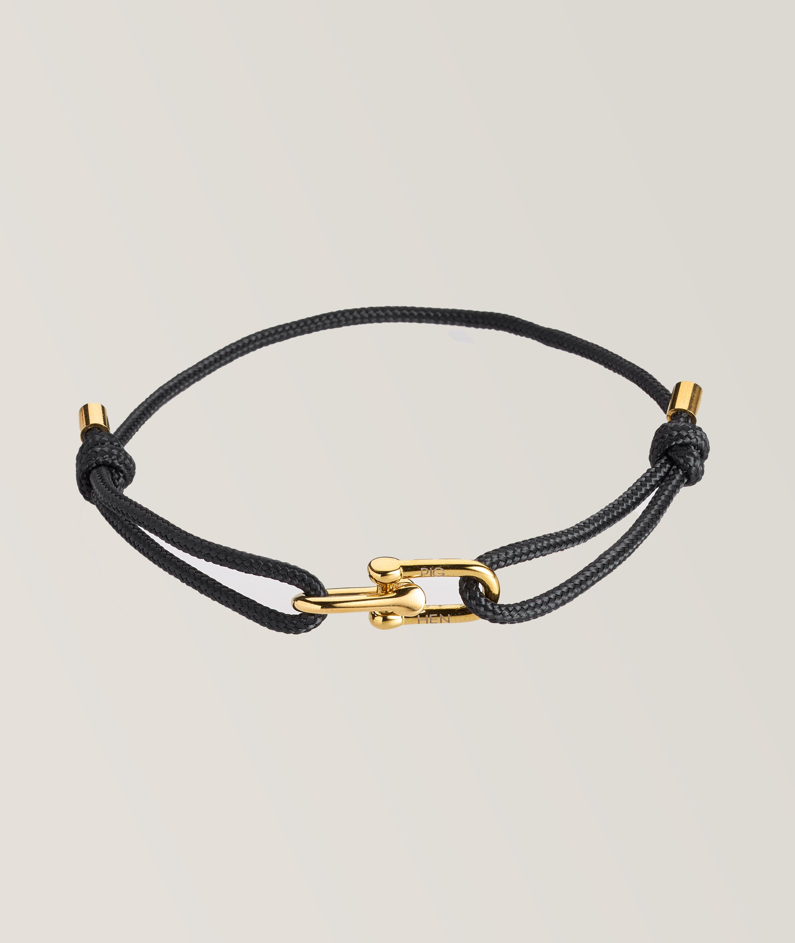 Pig & Hen. Bracelet Daunting Dean À Cordons Ajustables En Noir , Taille Homme Moyen