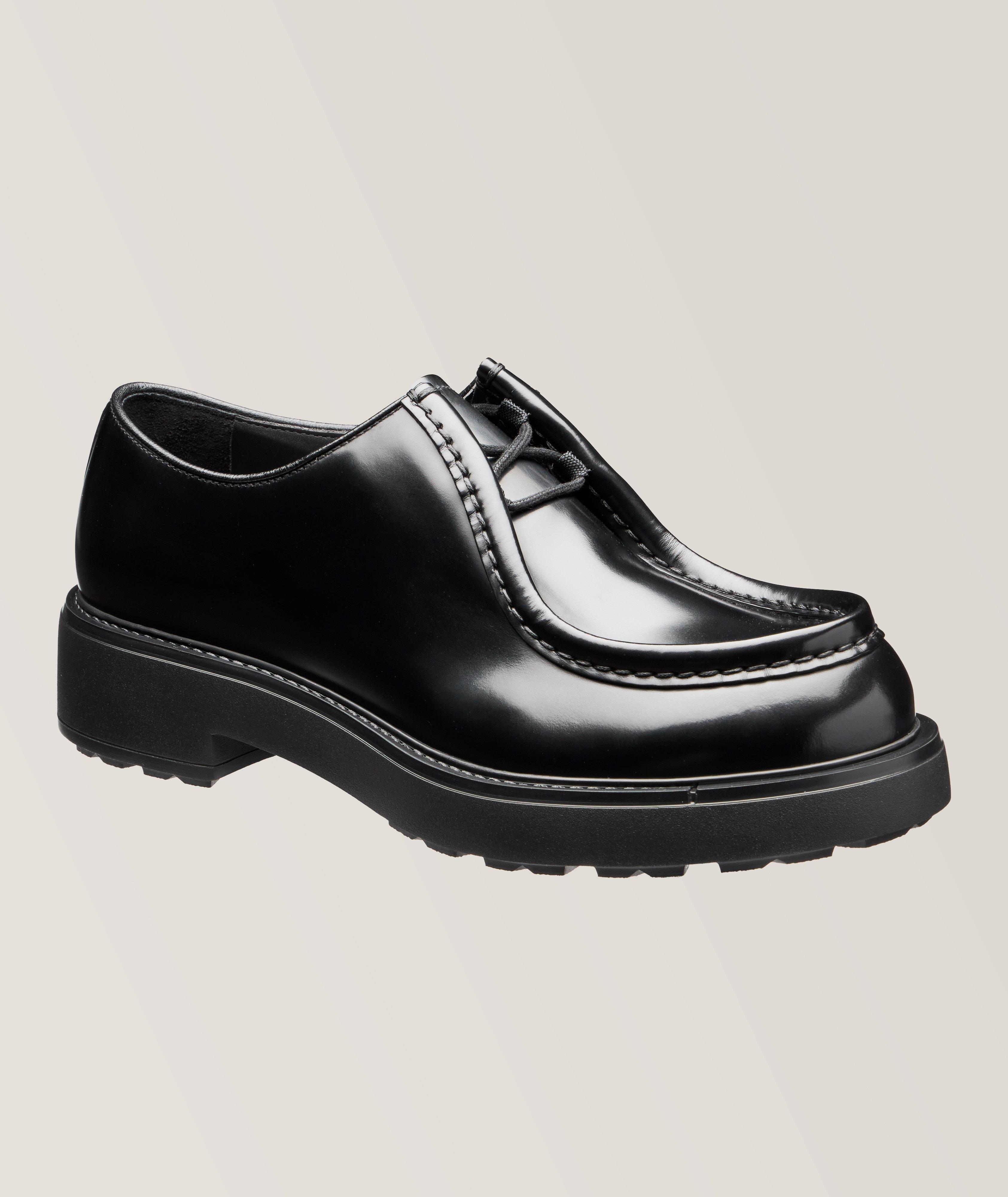 Prada Chaussure Diapason En Cuir Brossé En Noir , Taille Homme 8.5