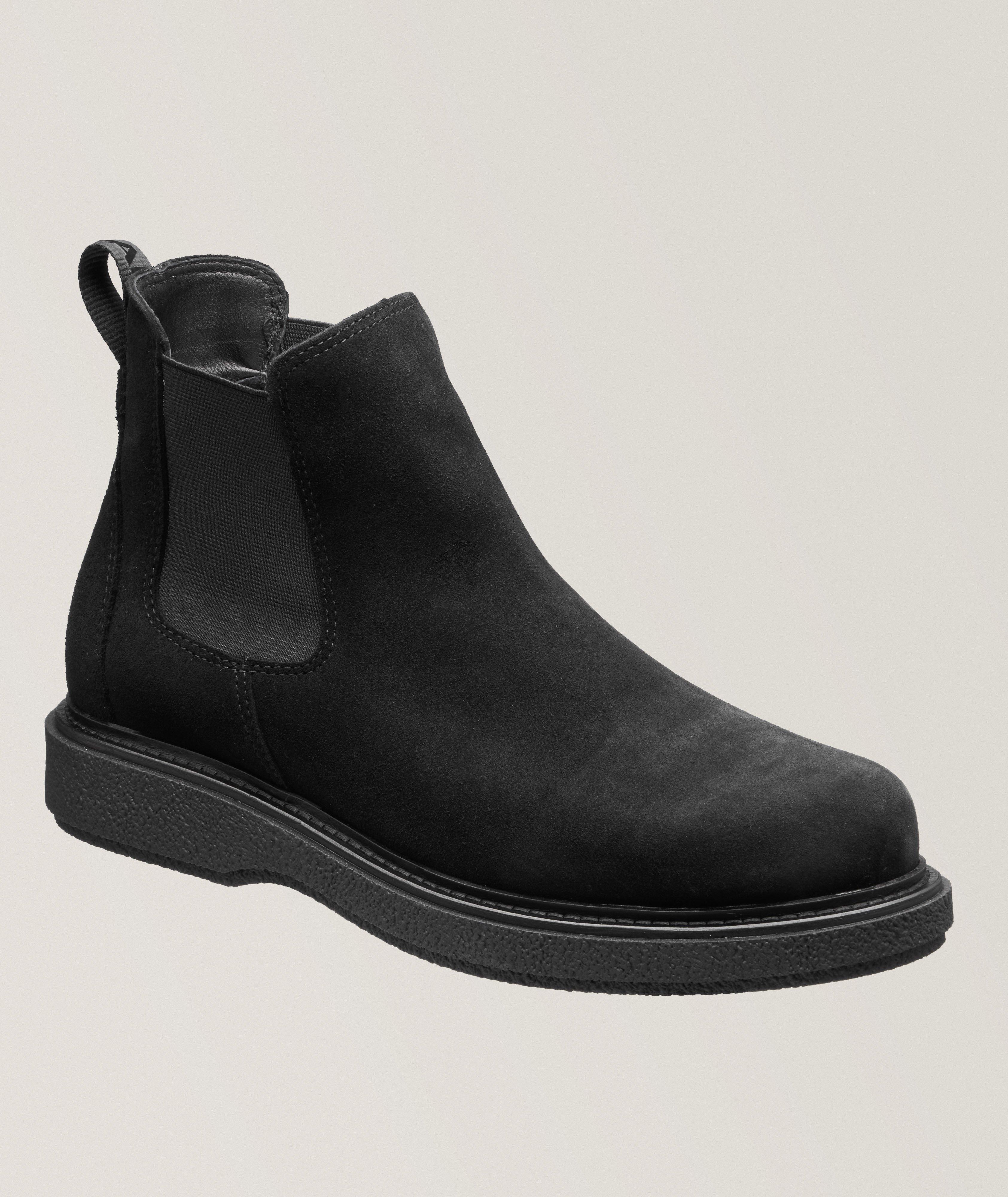 Pajar Botte De Style Chelsea En Suède En Noir , Taille Homme 11