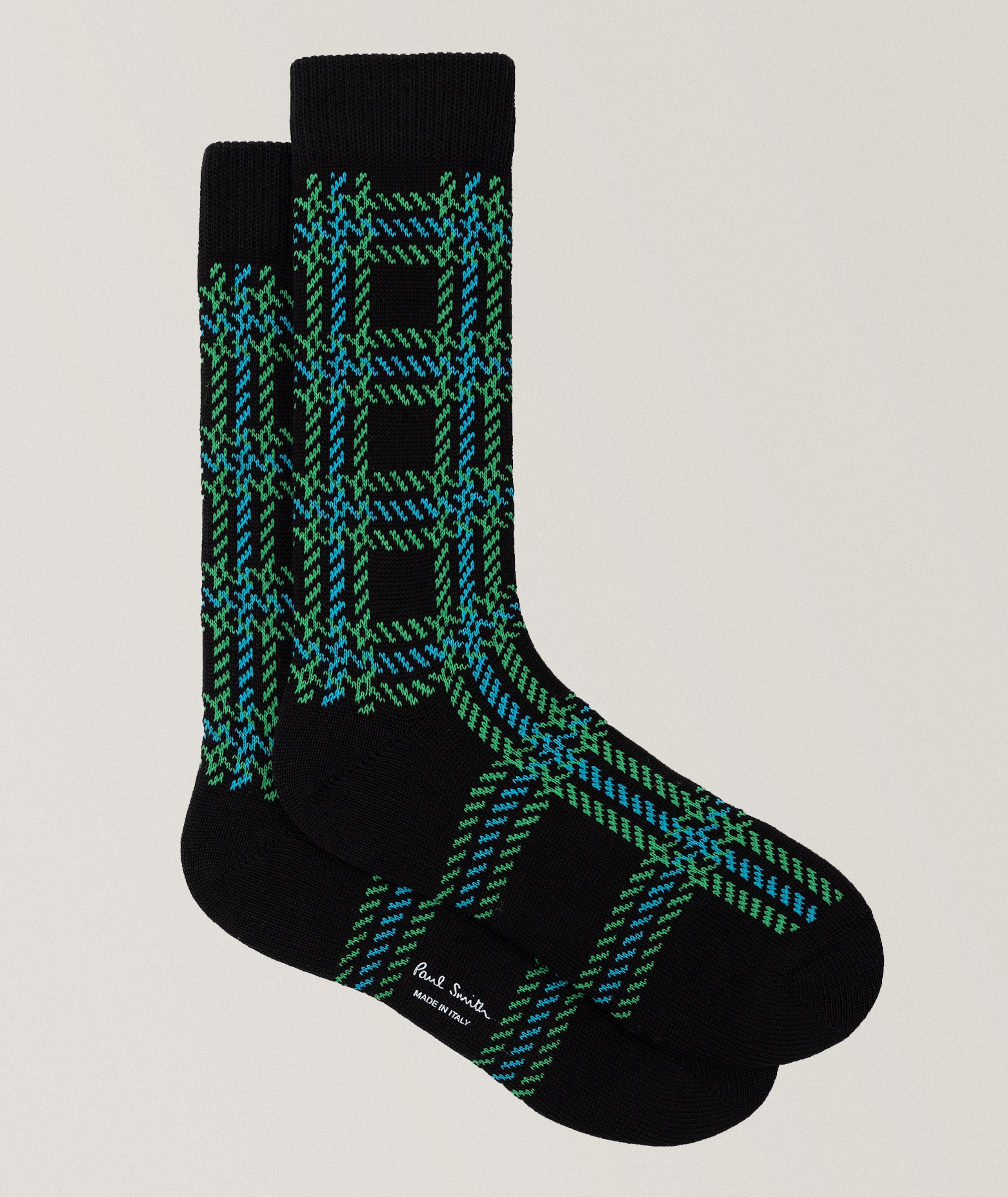 Paul Smith Chaussettes En Mélange De Coton À Motif Quadrillé En Noir