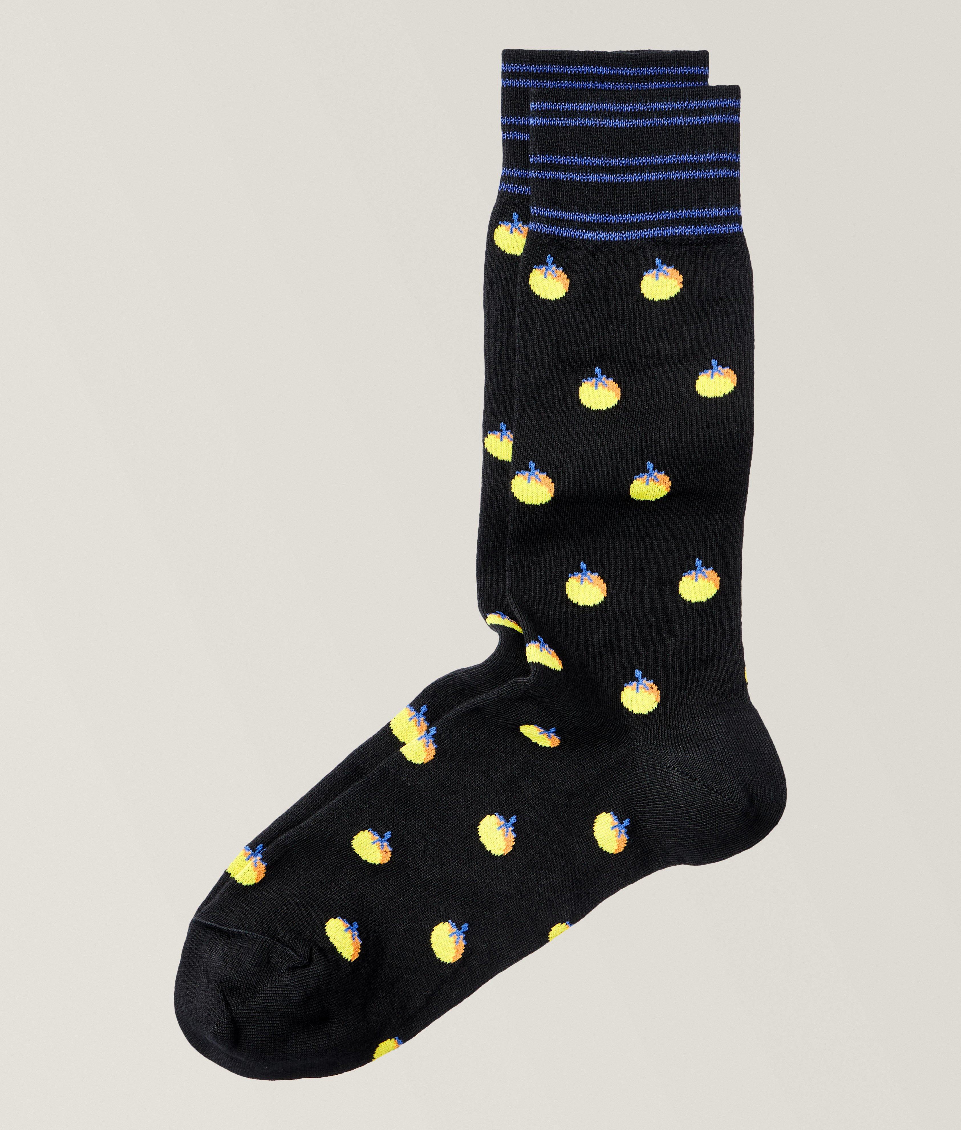 Paul Smith Chaussettes En Mélange De Coton À Motif De Tomates En Noir