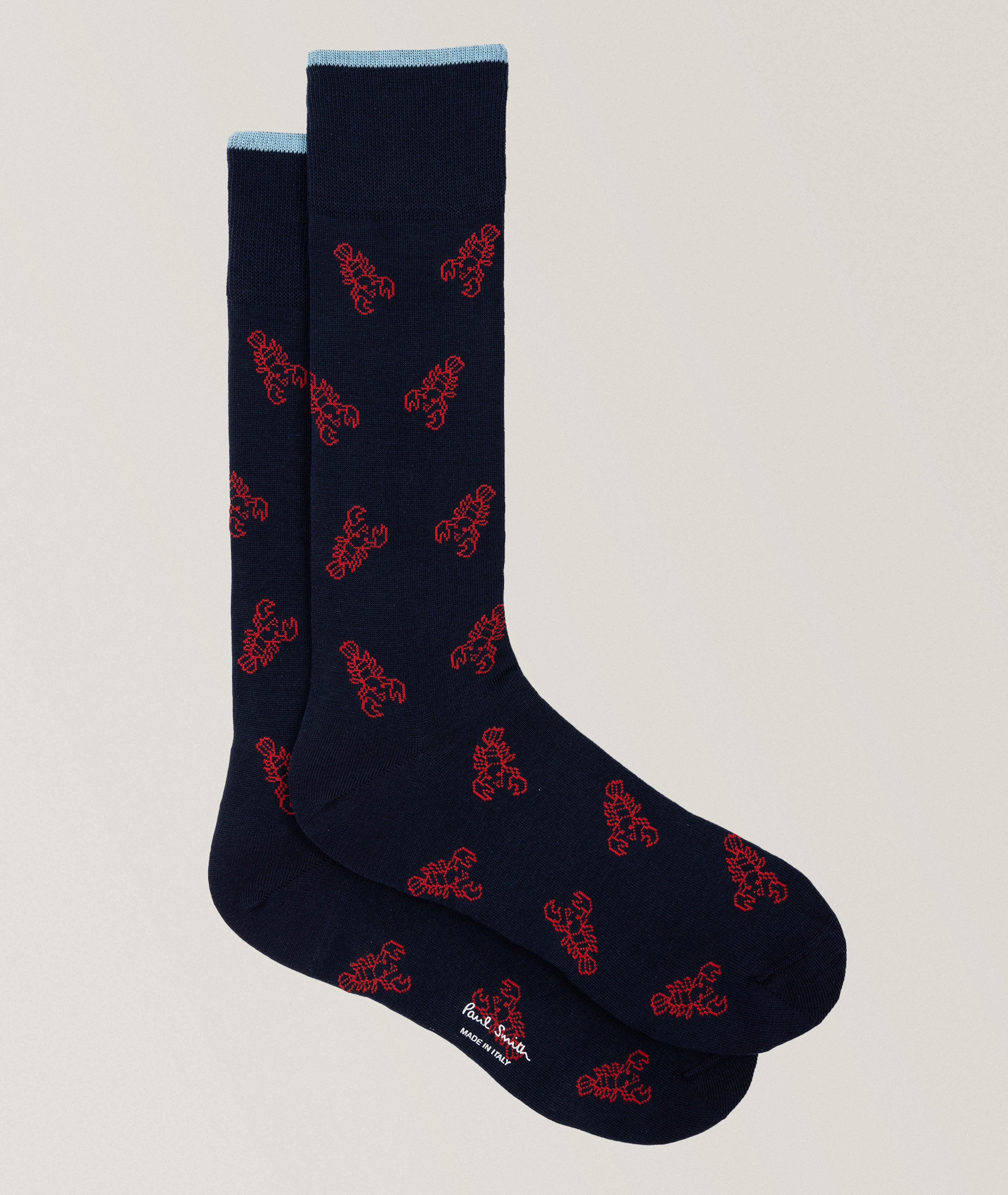 Paul Smith Chaussettes En Mélange De Coton À Motif De Homards En Bleu