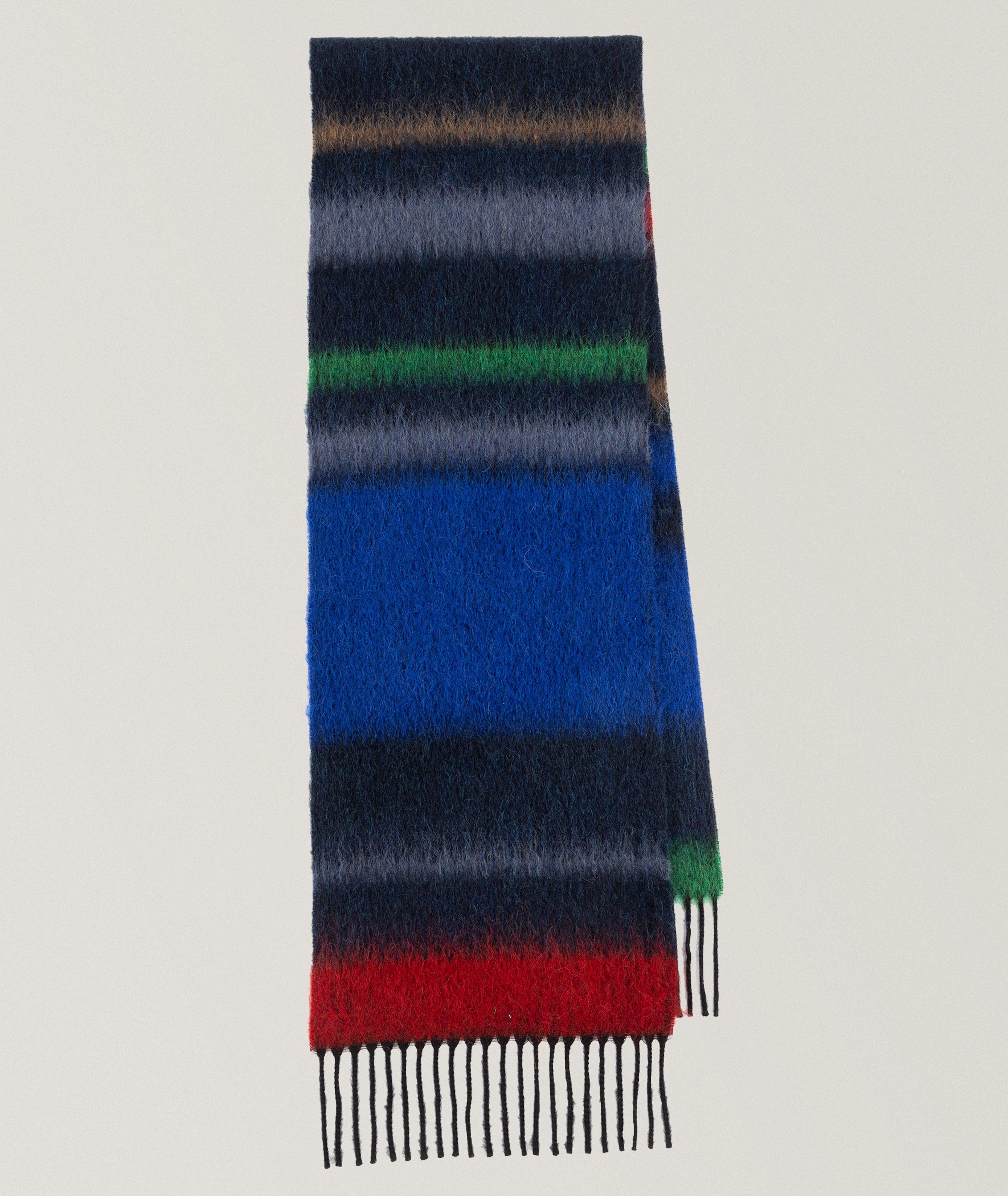Paul Smith Striped Wool-Blend Scarf