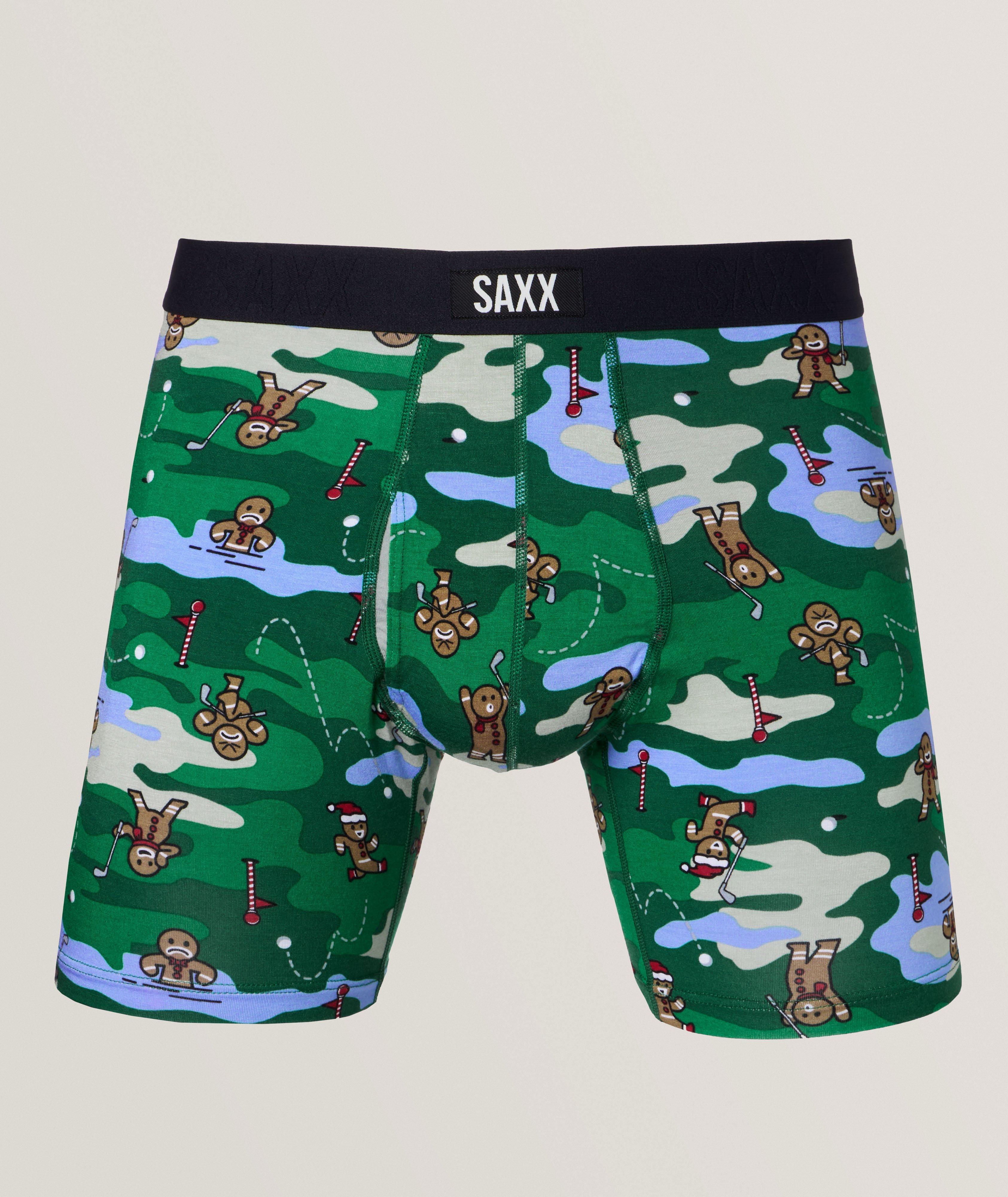 SAXX Boxeur Long Vibe Xtra À Motif Des Fêtes En Vert , Taille Homme Grand