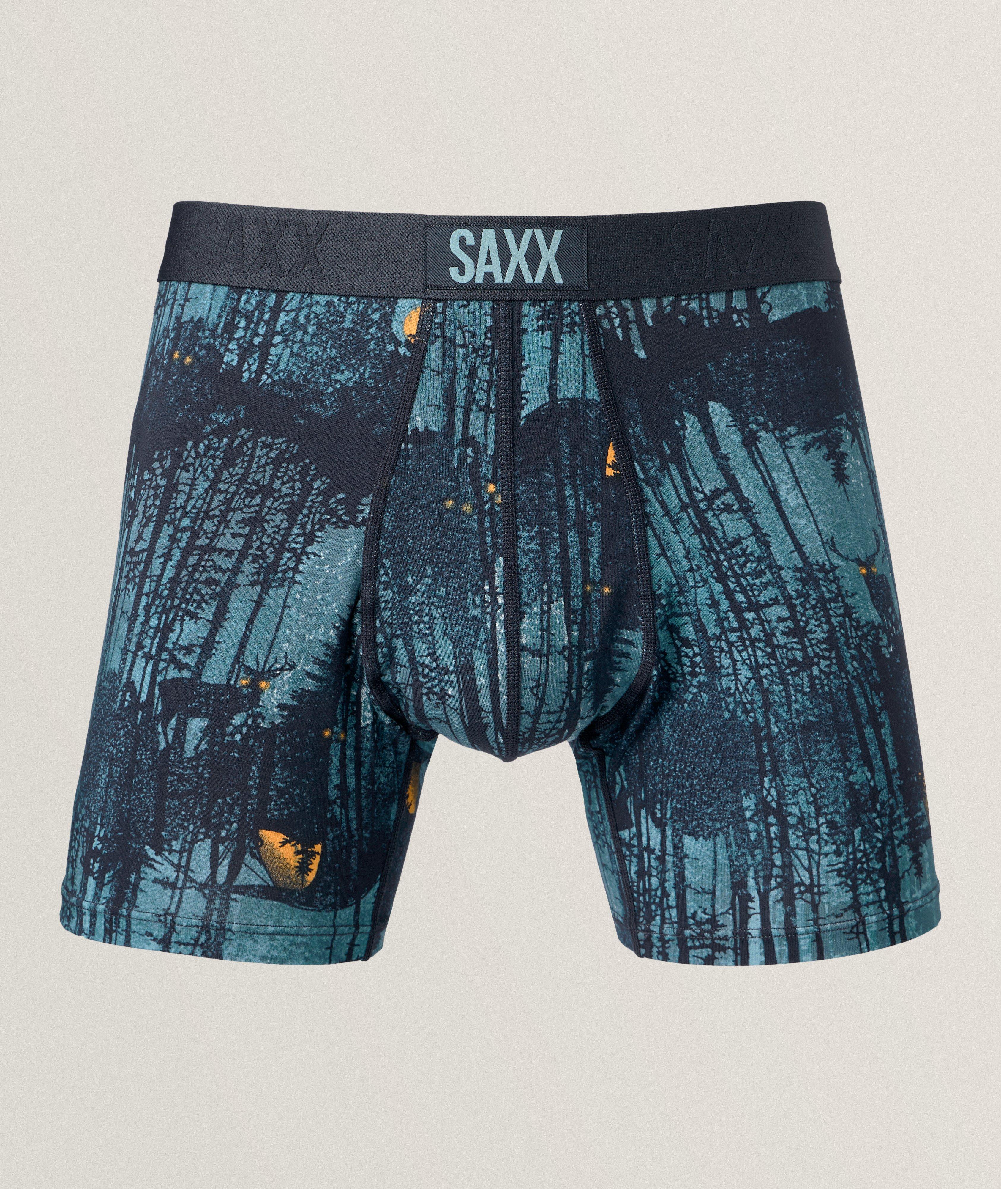 SAXX Boxeur Long Vibe À Motif Inspiré De La Forêt En Bleu , Taille Homme TTG