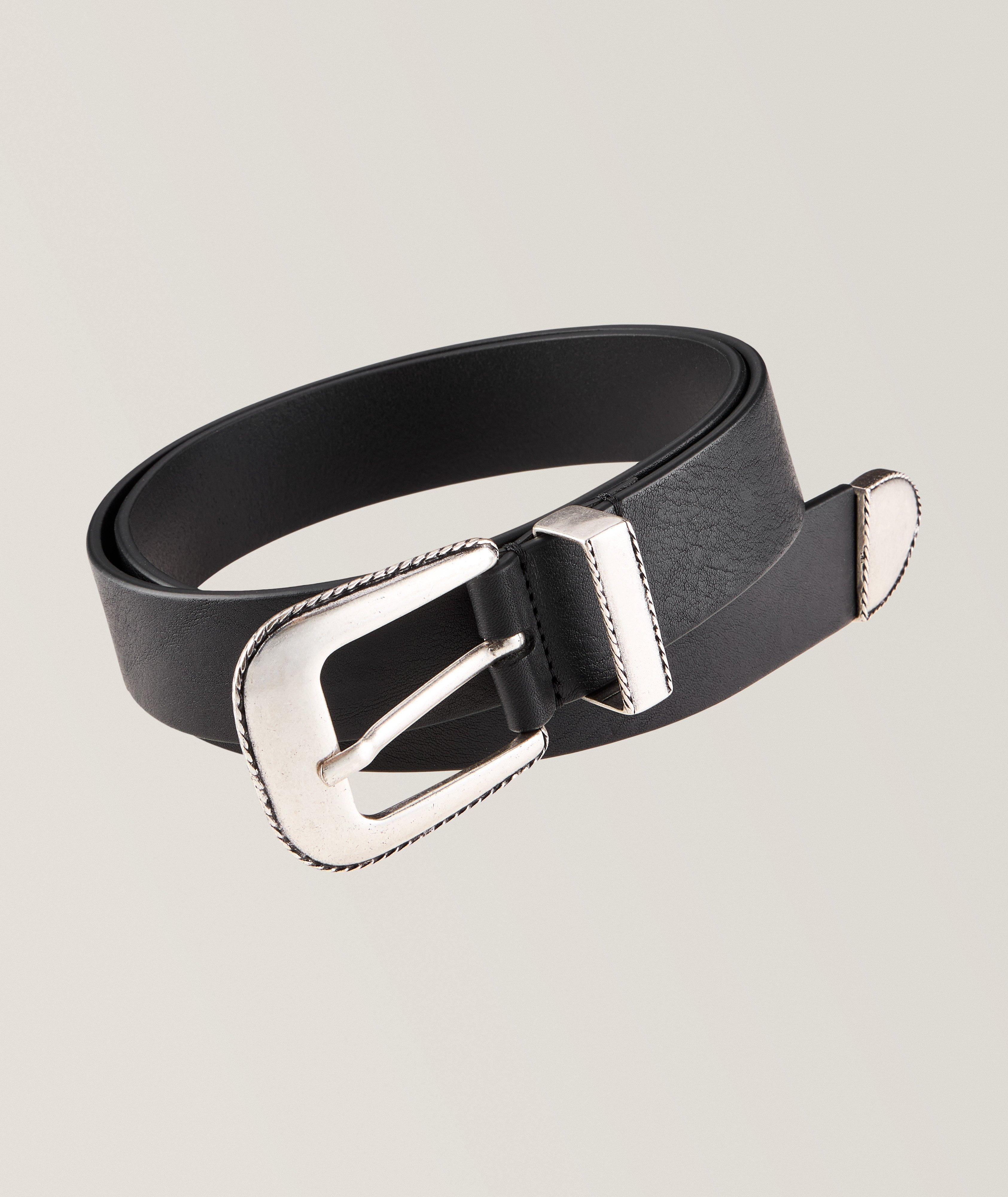 To Boot New York Ceinture En Cuir À Boucle De Style Western En Noir , Taille Homme 42