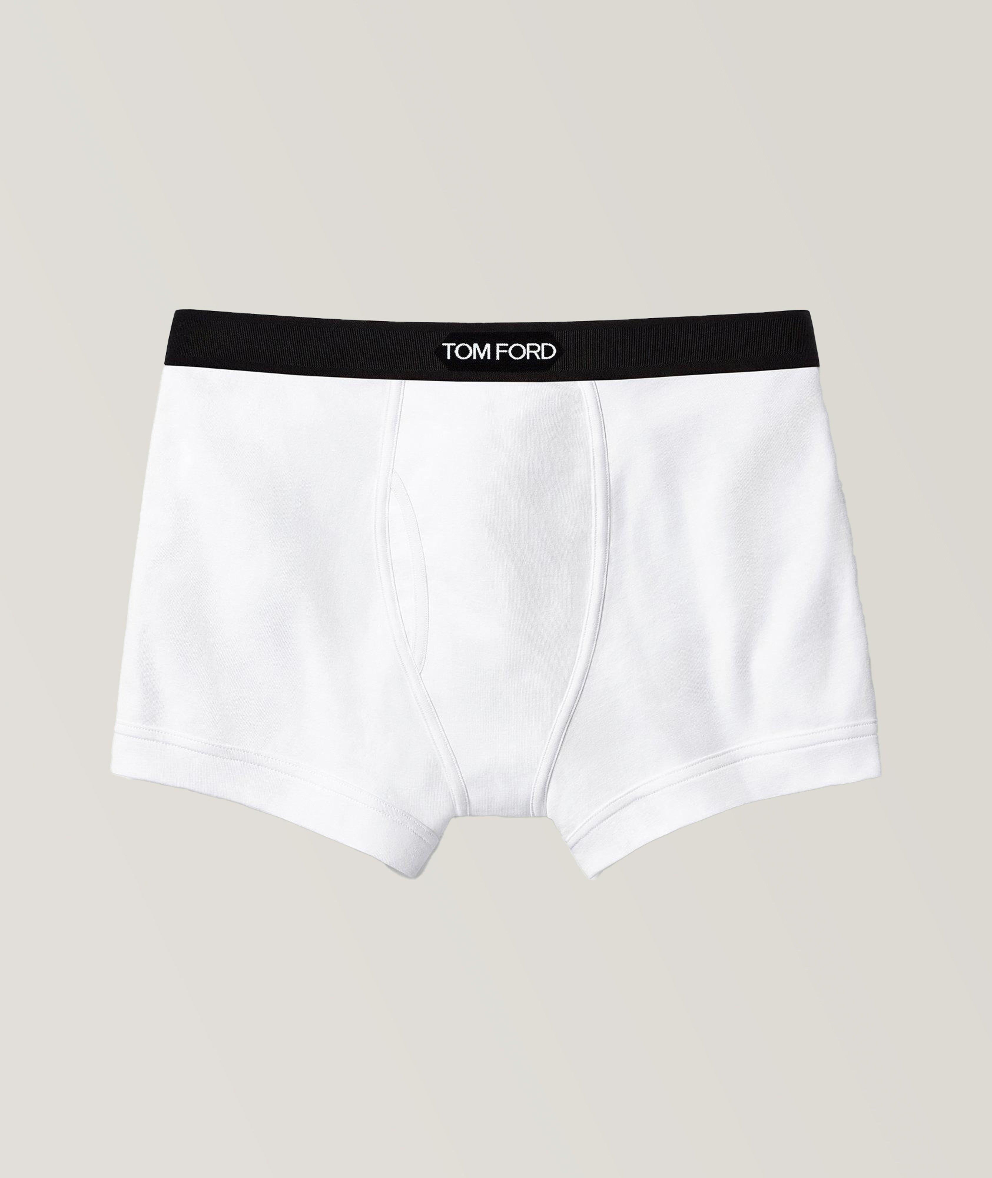 Tom Ford Boxeur Court En Soie Extensible En Blanc , Taille Homme Moyen