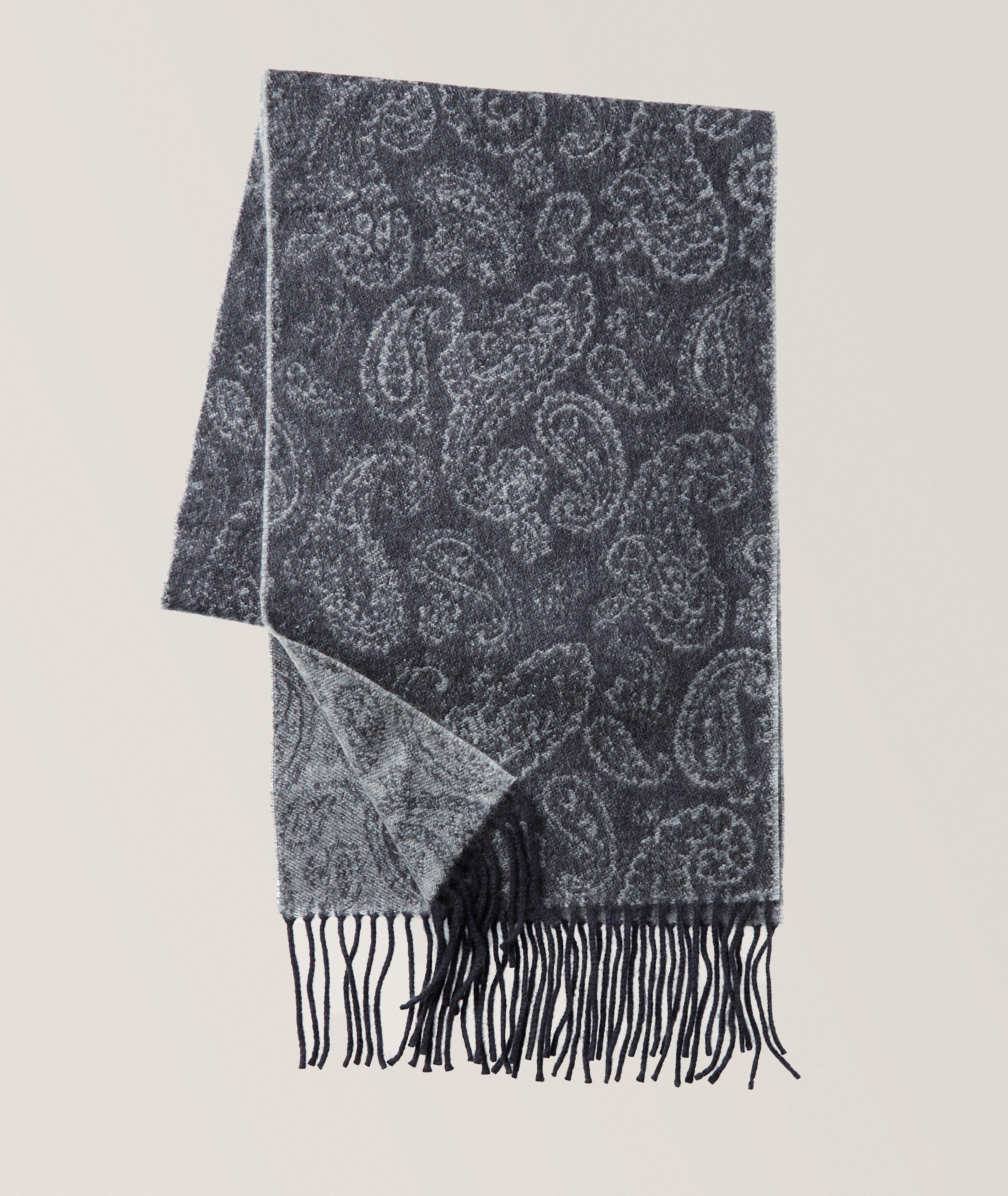 Paisley Cashmere Fringed Scarf image 0