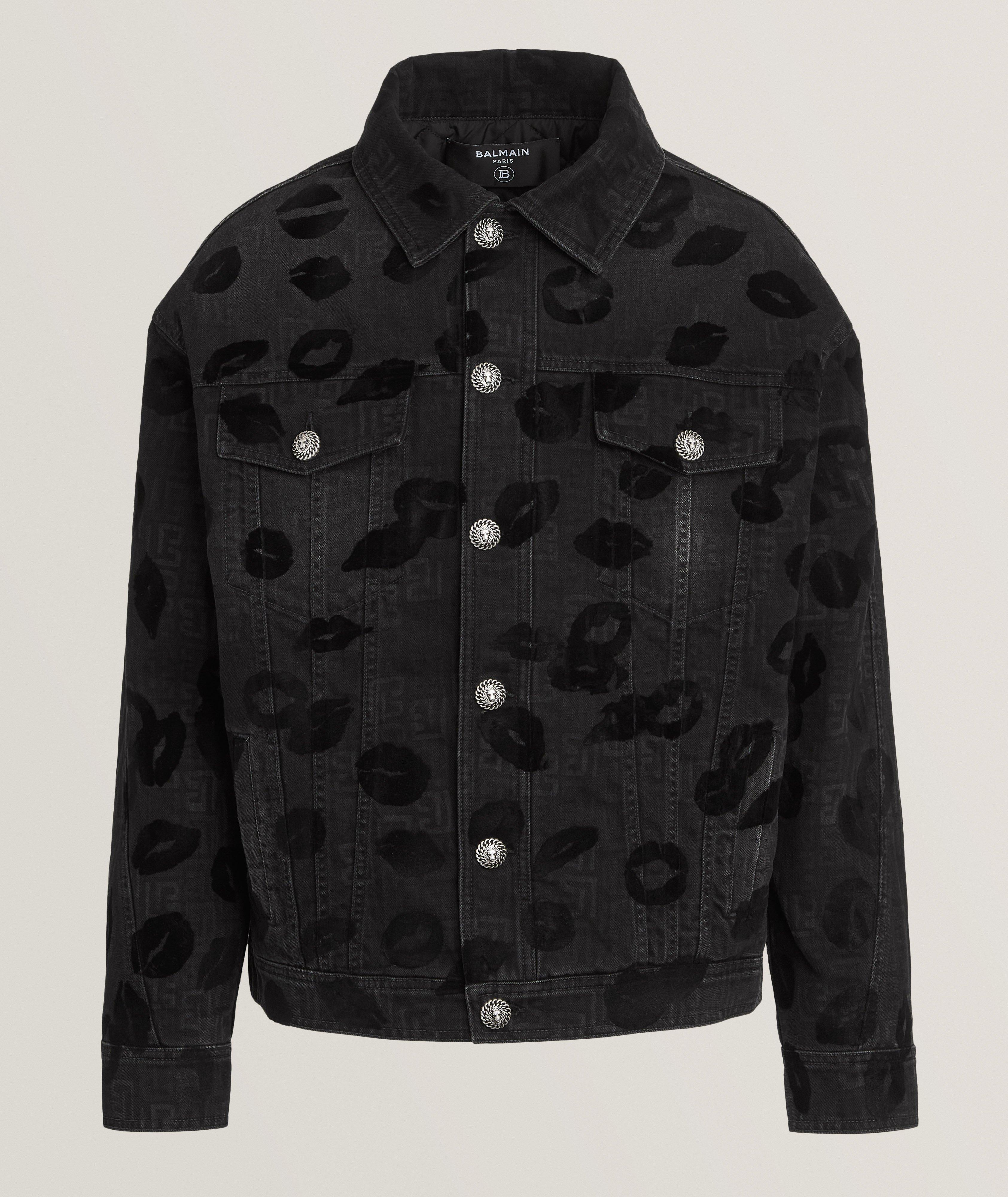 Flocked Lip Denim Jacket image 0