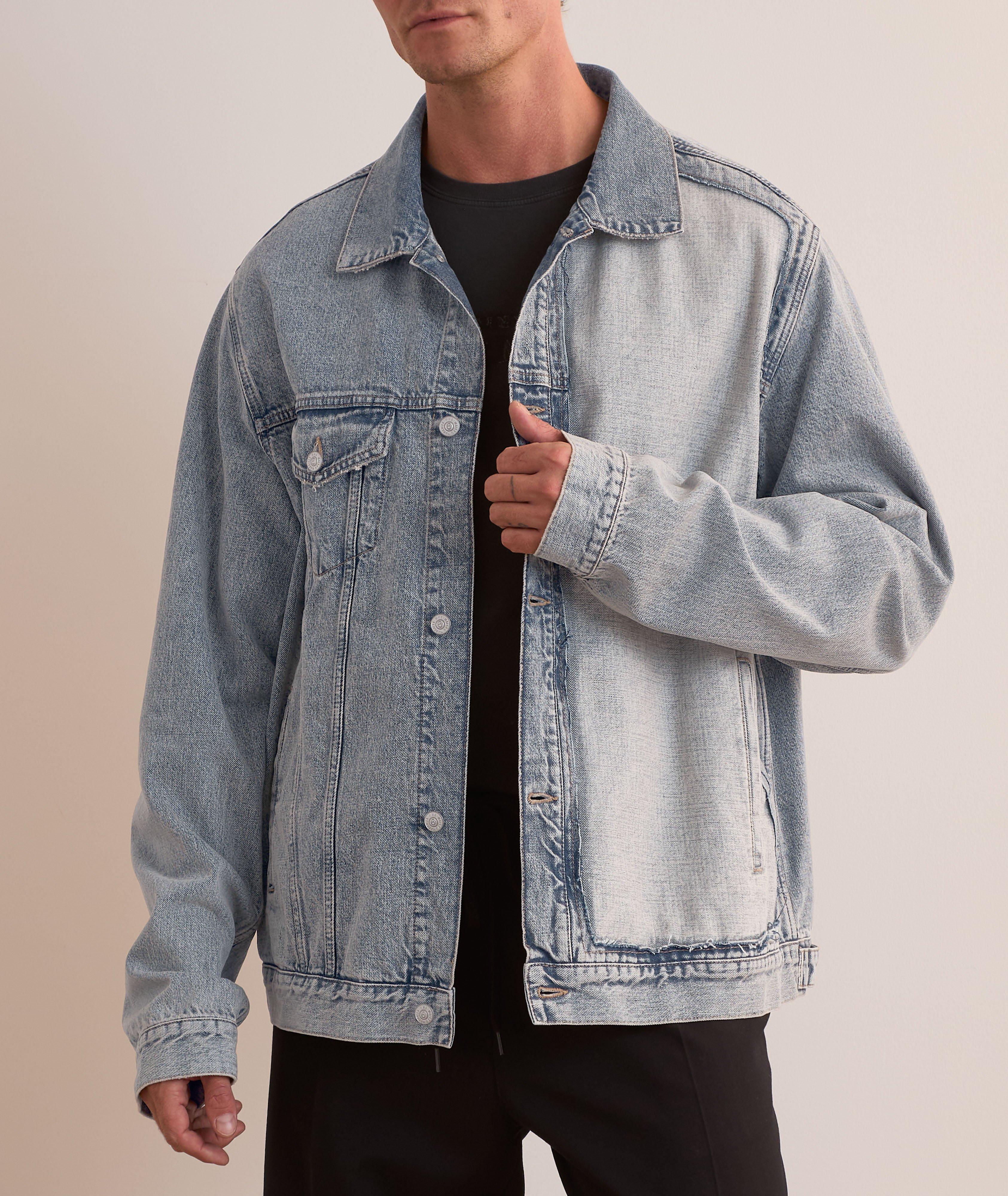 Cotton Asymmetrical Detail Denim Jacket  image 1