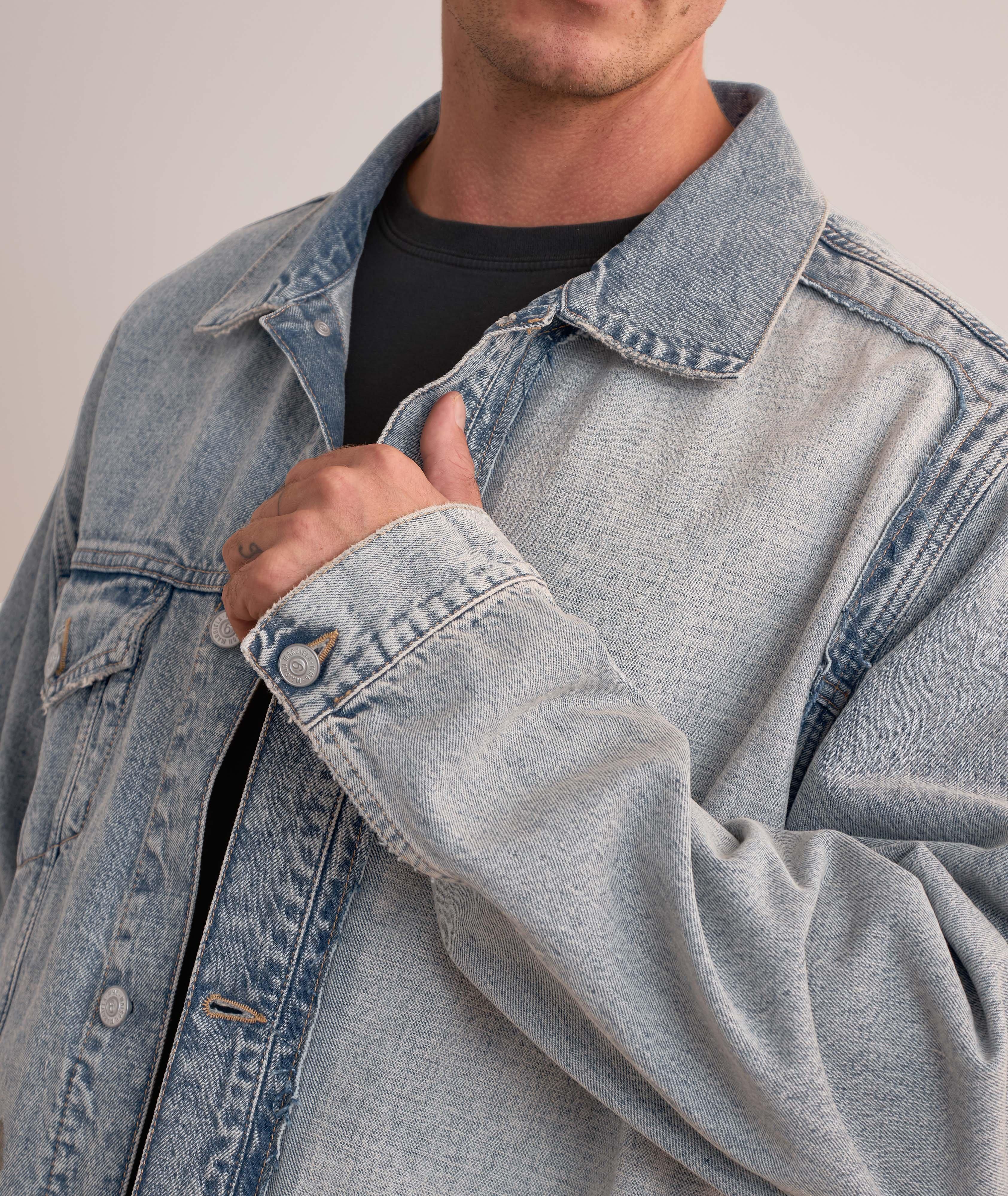 Cotton Asymmetrical Detail Denim Jacket  image 3