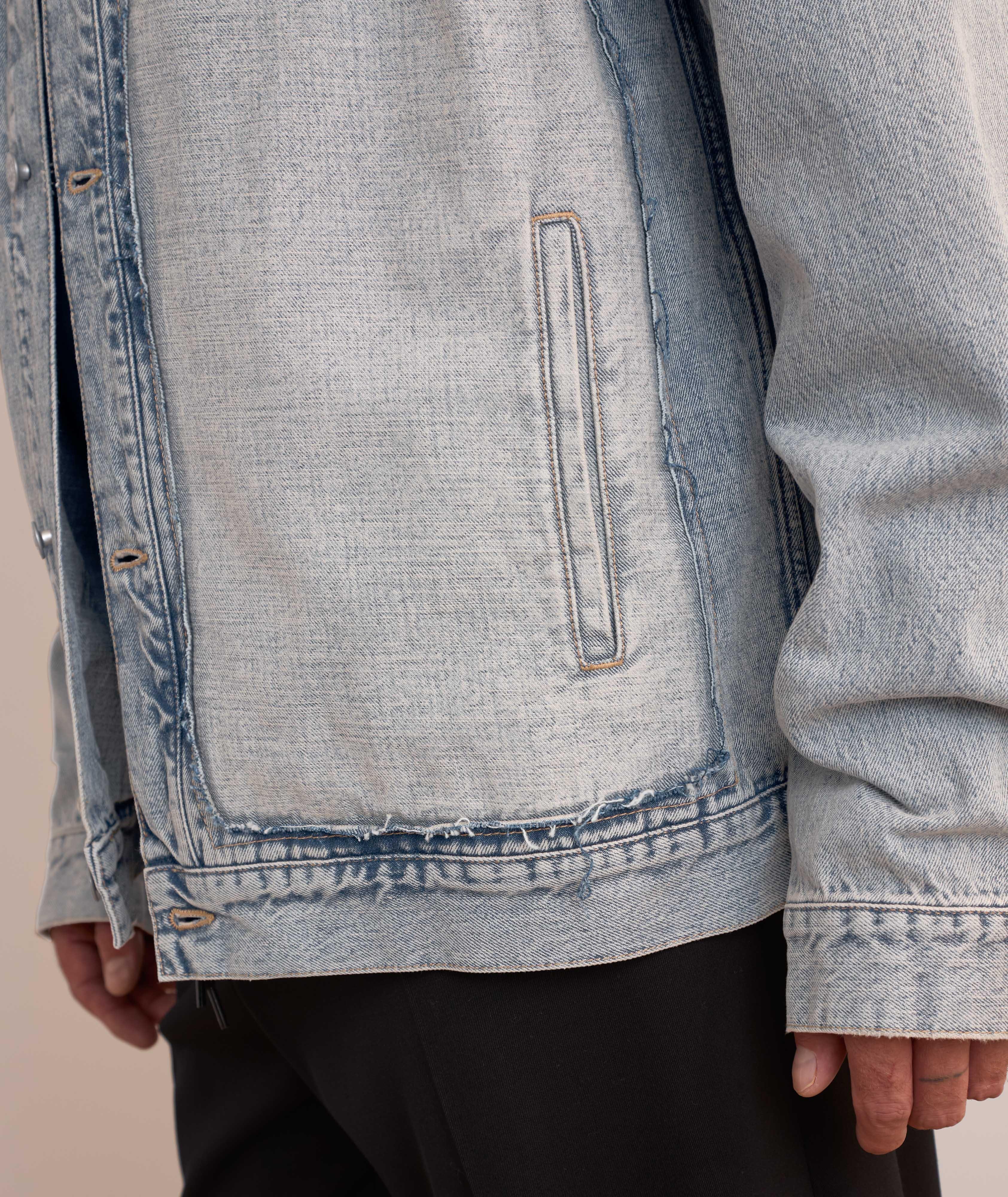 Cotton Asymmetrical Detail Denim Jacket  image 4