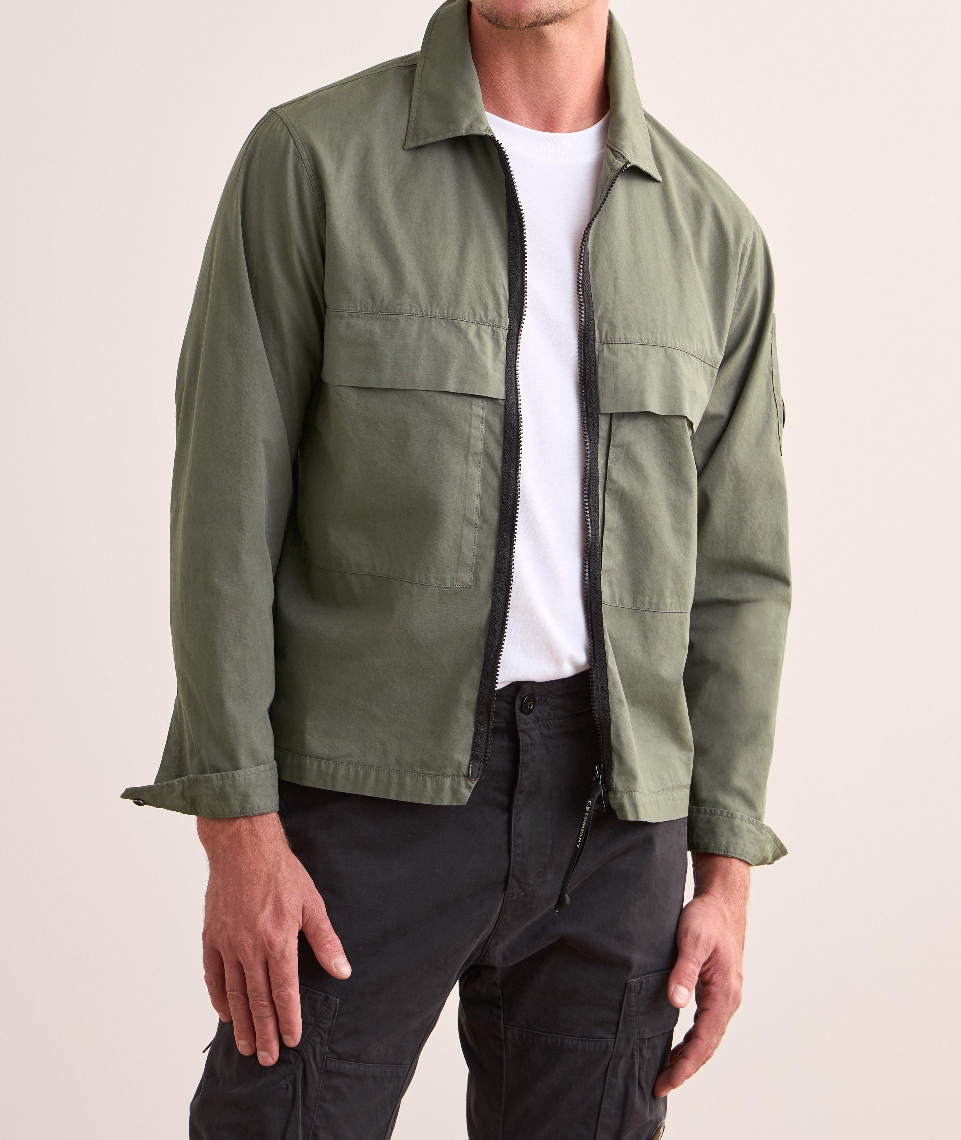 Contrast Zipper Cotton Overshirt  image 1