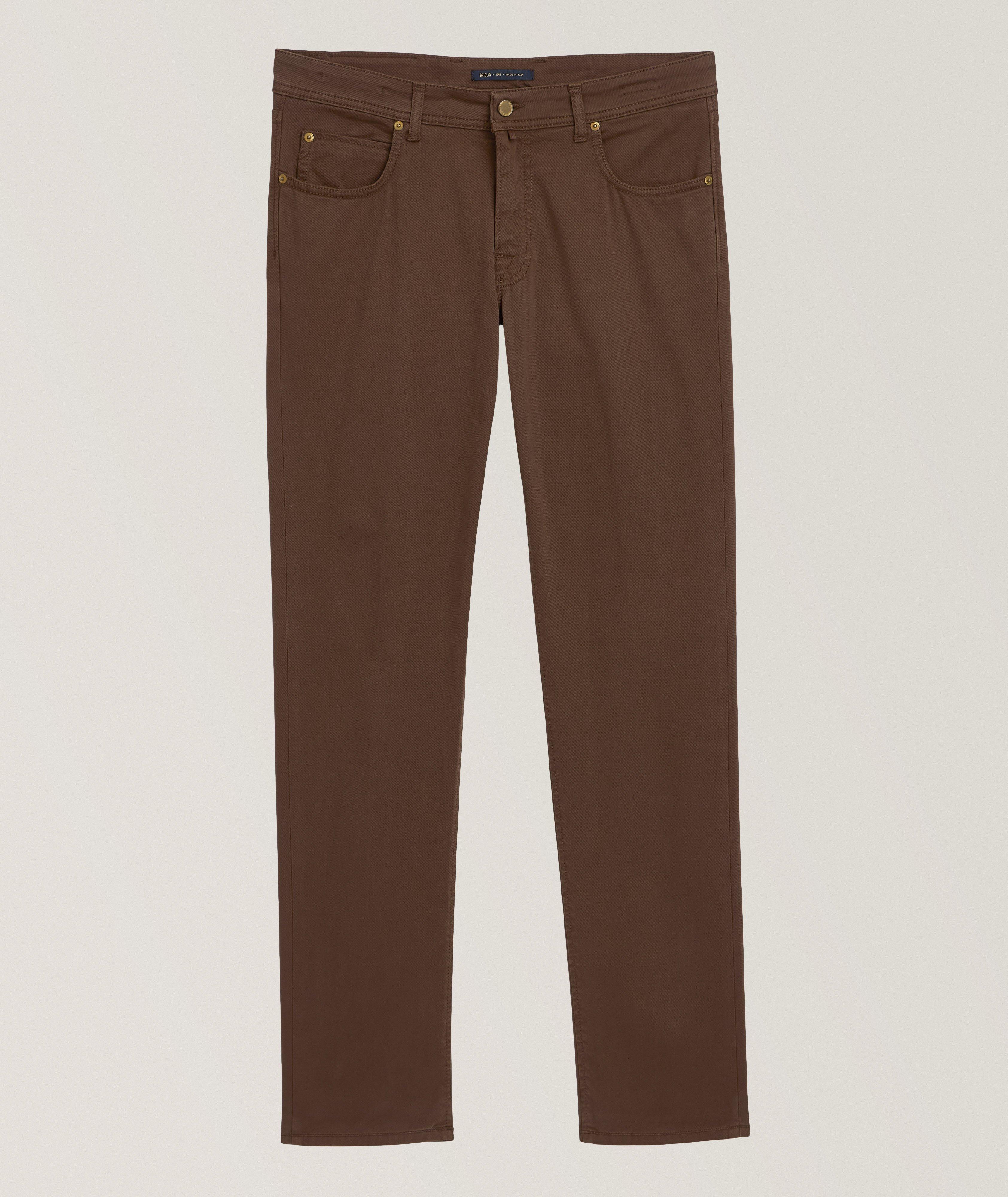 Briglia Pantalon Steve En Coton Extensible En Brun , Taille Homme 46