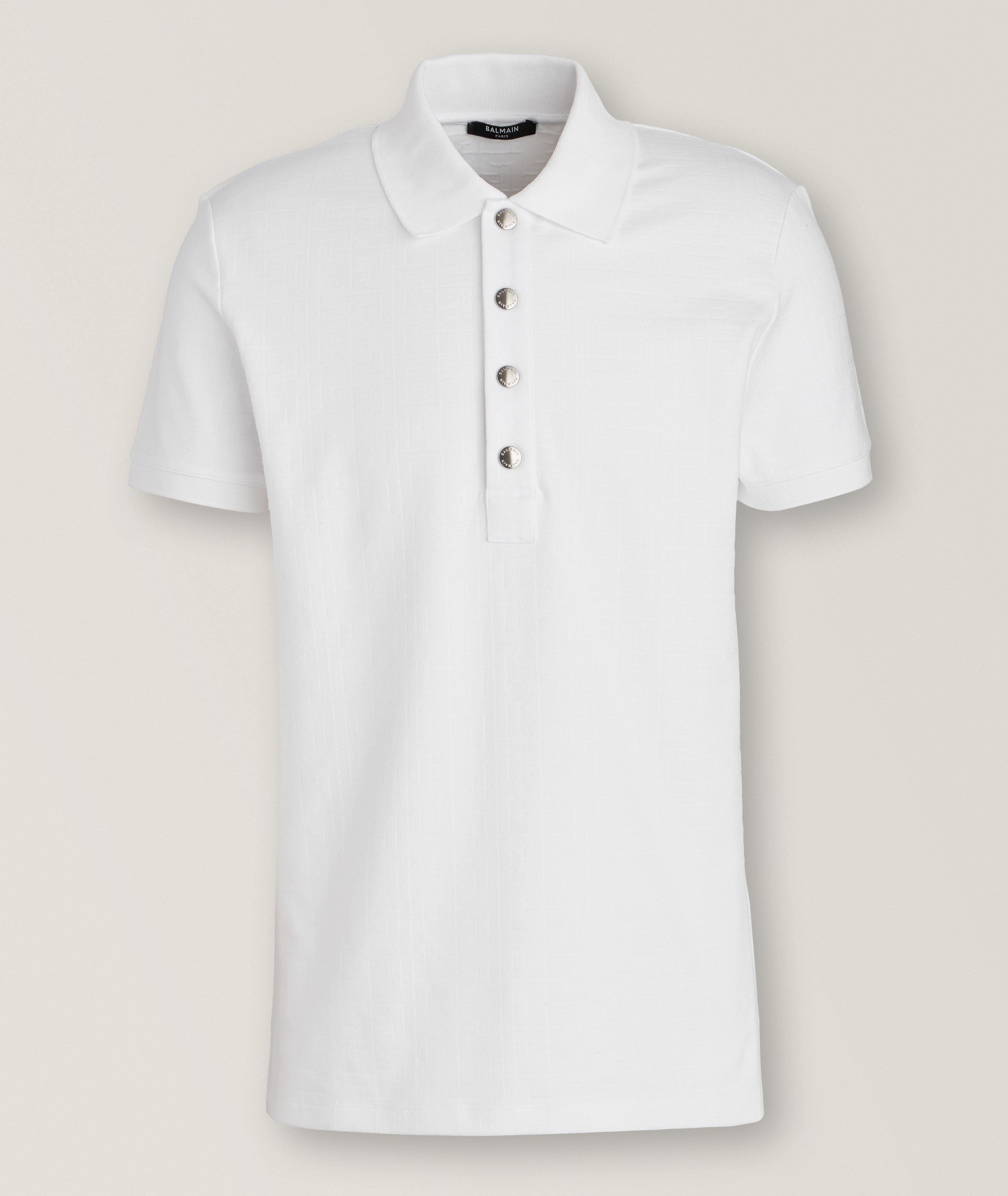 Balmain Jacquard Cotton Piqué Polo