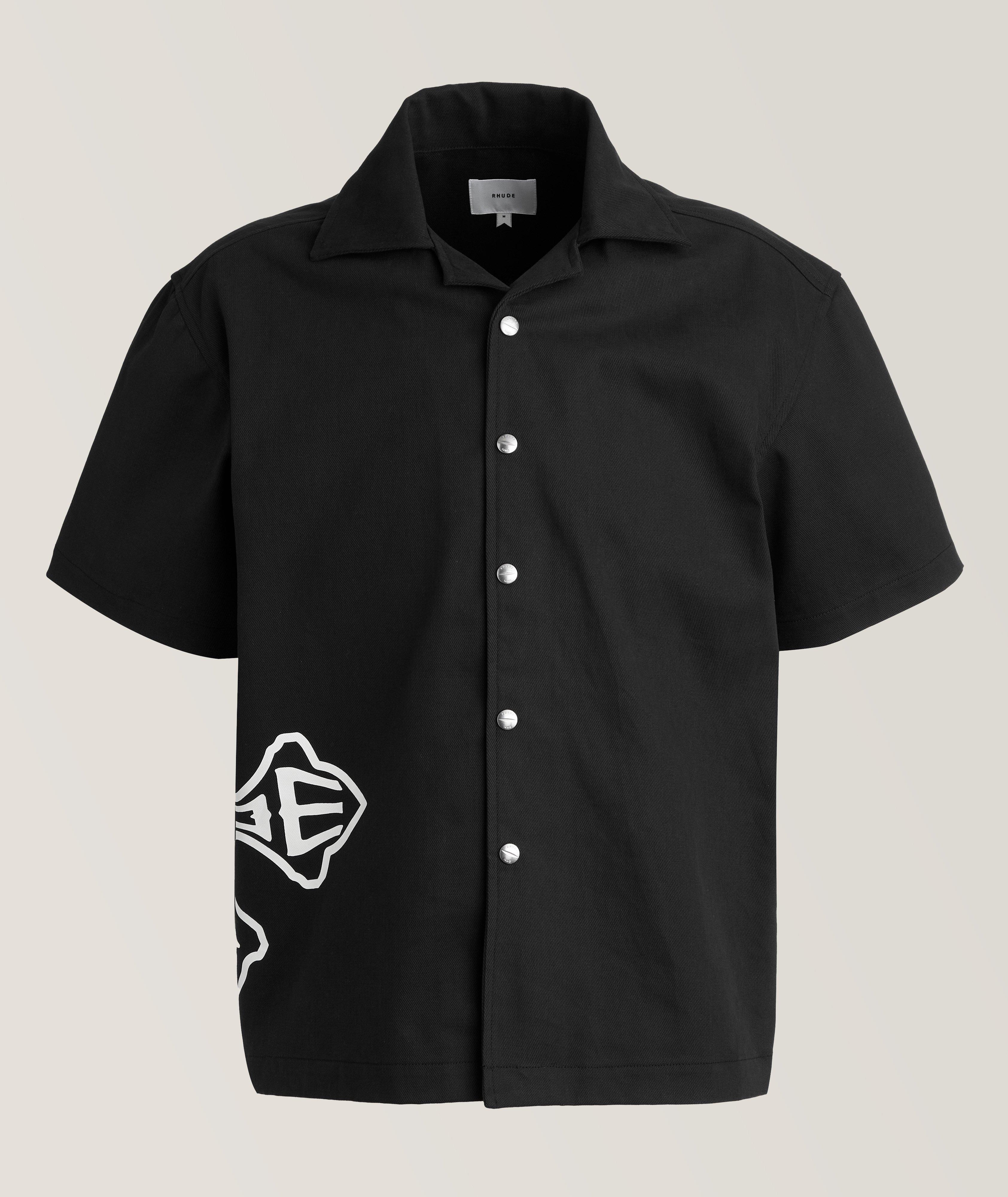 Rhude Chemise À Boutons-Pression Avec Logo En Croix En Noir , Taille Homme Grand